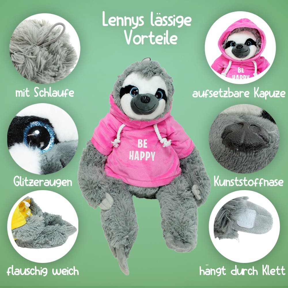 Rasehorn Kuscheltier Faultier Stofftier mit Kleidung "Lenny" - 40/50/60/100 günstig online kaufen