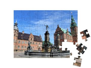 puzzleYOU Puzzle Schloss Frederiksborg in Dänemark, 48 Puzzleteile, puzzleYOU-Kollektionen Dänemark, Skandinavien