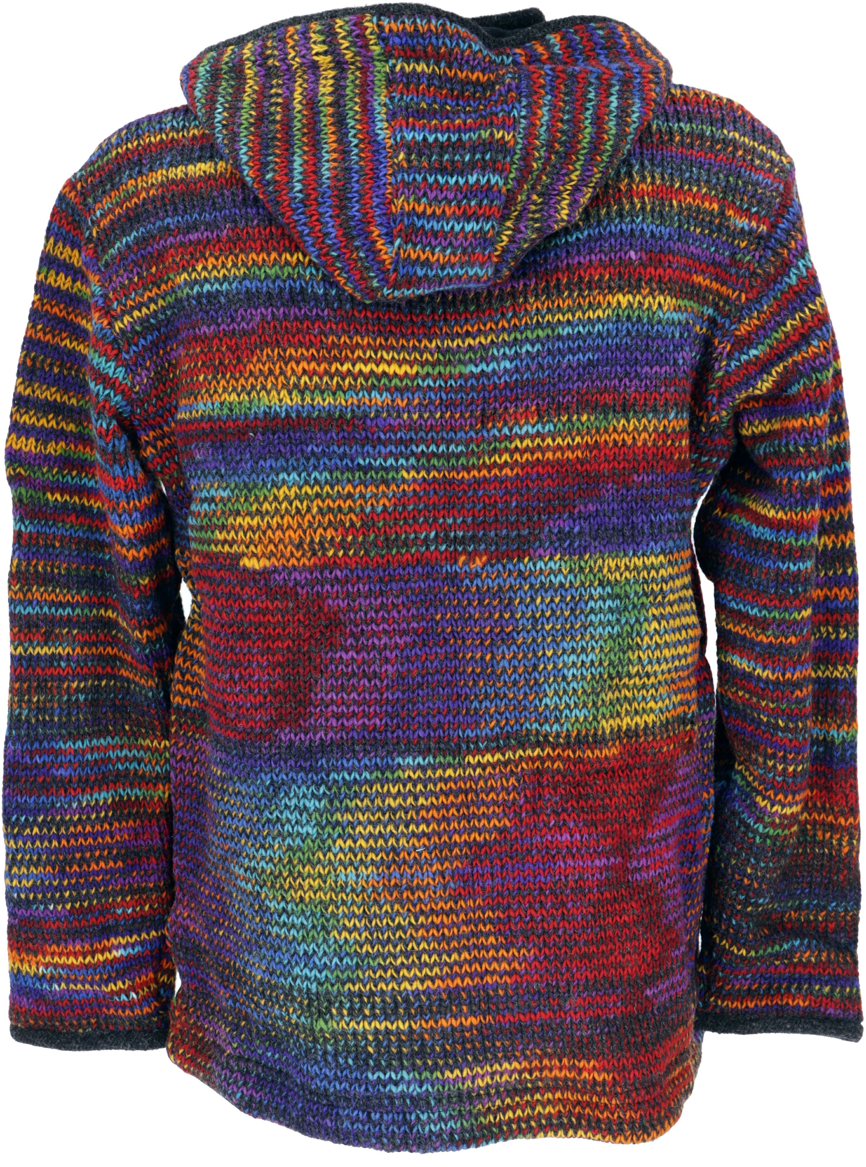 Guru-Shop Langjacke Kuschelige gefütterte Unisex Strickjacke,.. alternative Bekleidung