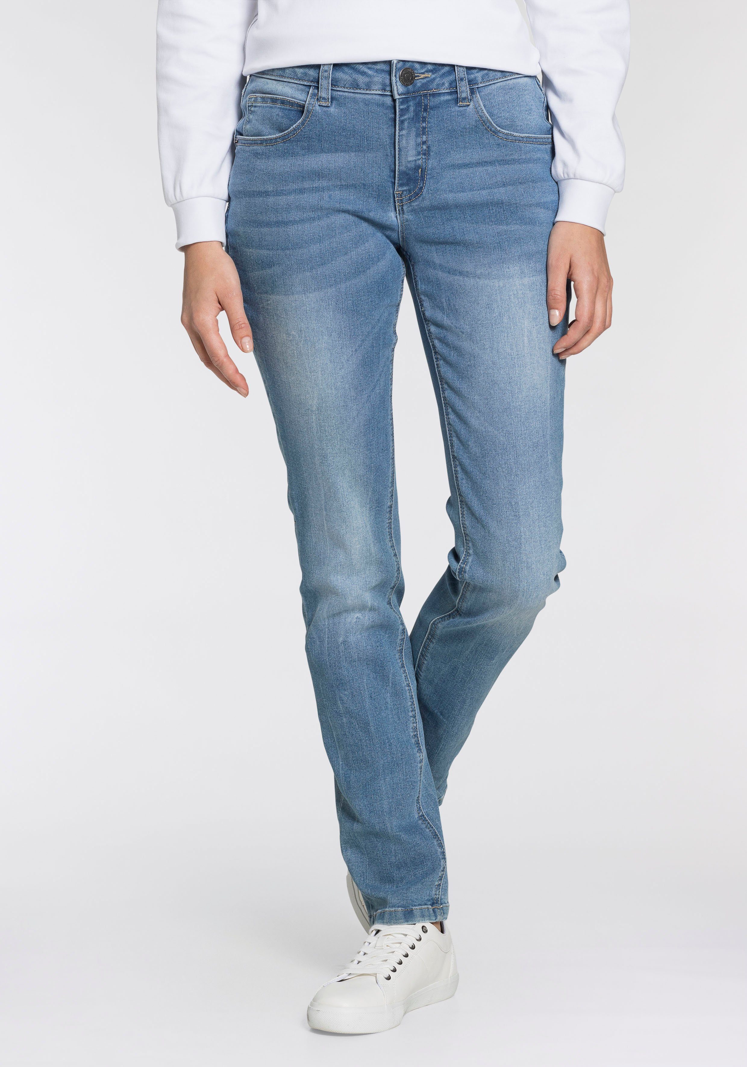 Relax-fit-Jeans HIGH light-blue-used RELAX-FIT KangaROOS WAIST