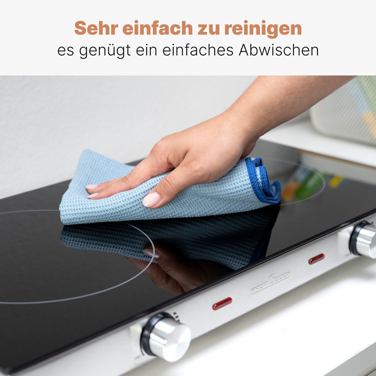 ProfiCook Doppelkochplatte PC-DKP 1211, Kratzfeste Glaskeramik, 2800 W, Energiesparend