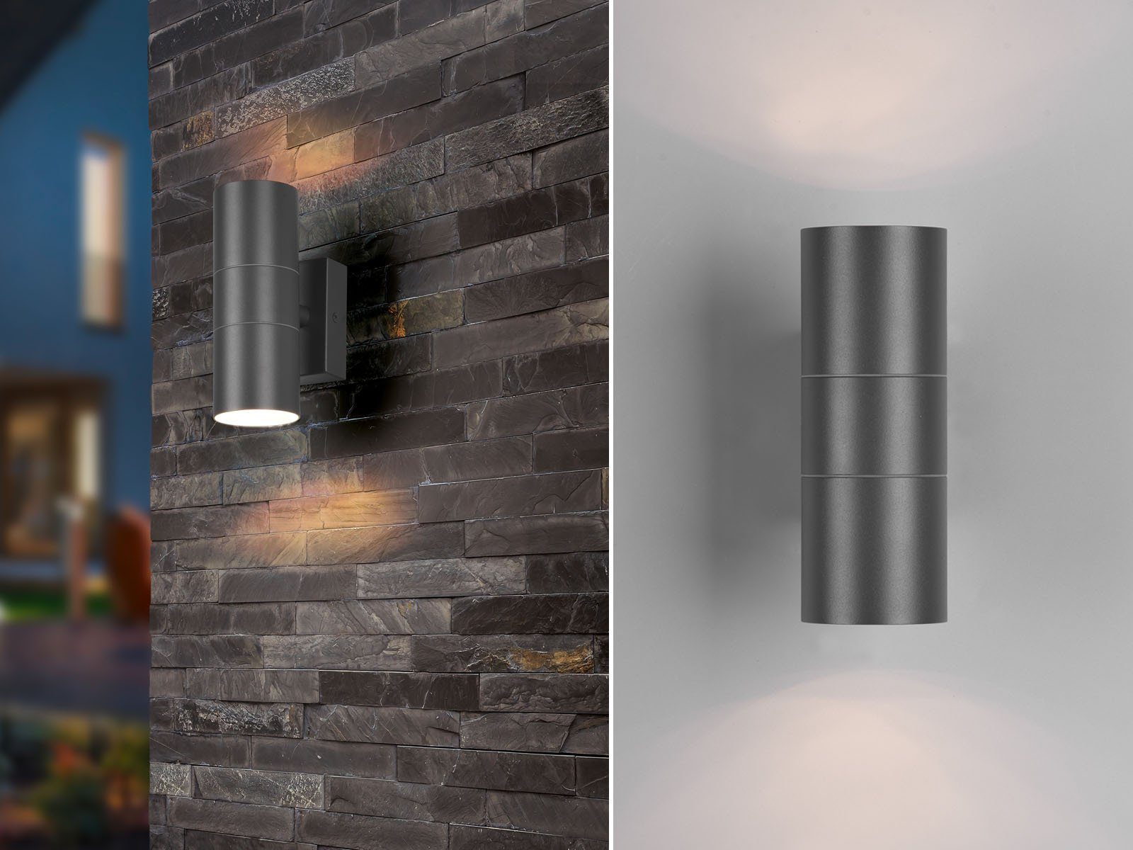 ᐅ meineWunschleuchte AußenWandleuchte, LED wechselbar, Warmweiß