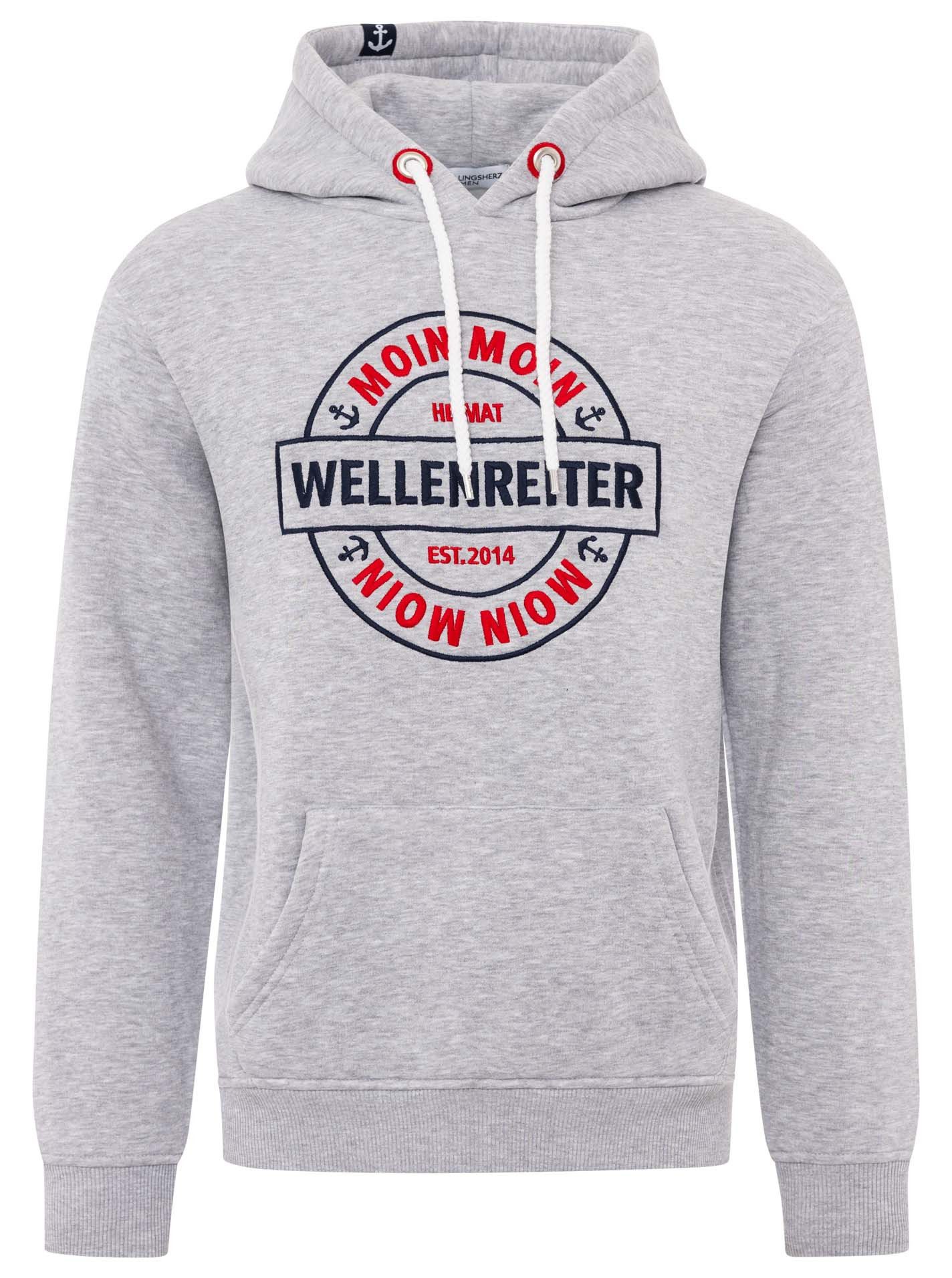 Zwillingsherz Hoodie "Wellenreiter" mit Fronttaschen und Kordel günstig online kaufen
