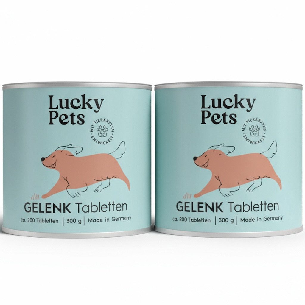 Lucky Pets Gelenktabletten für Hunde – mit Grünlippmuschel und Teufelskralle, Nahrungsergänzungsmittel für: Hunde