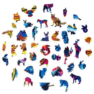Unidragon Puzzle UNIDRAGON Holzpuzzle Tier – Bezaubernde Eule – 366 Teile, Puzzleteile