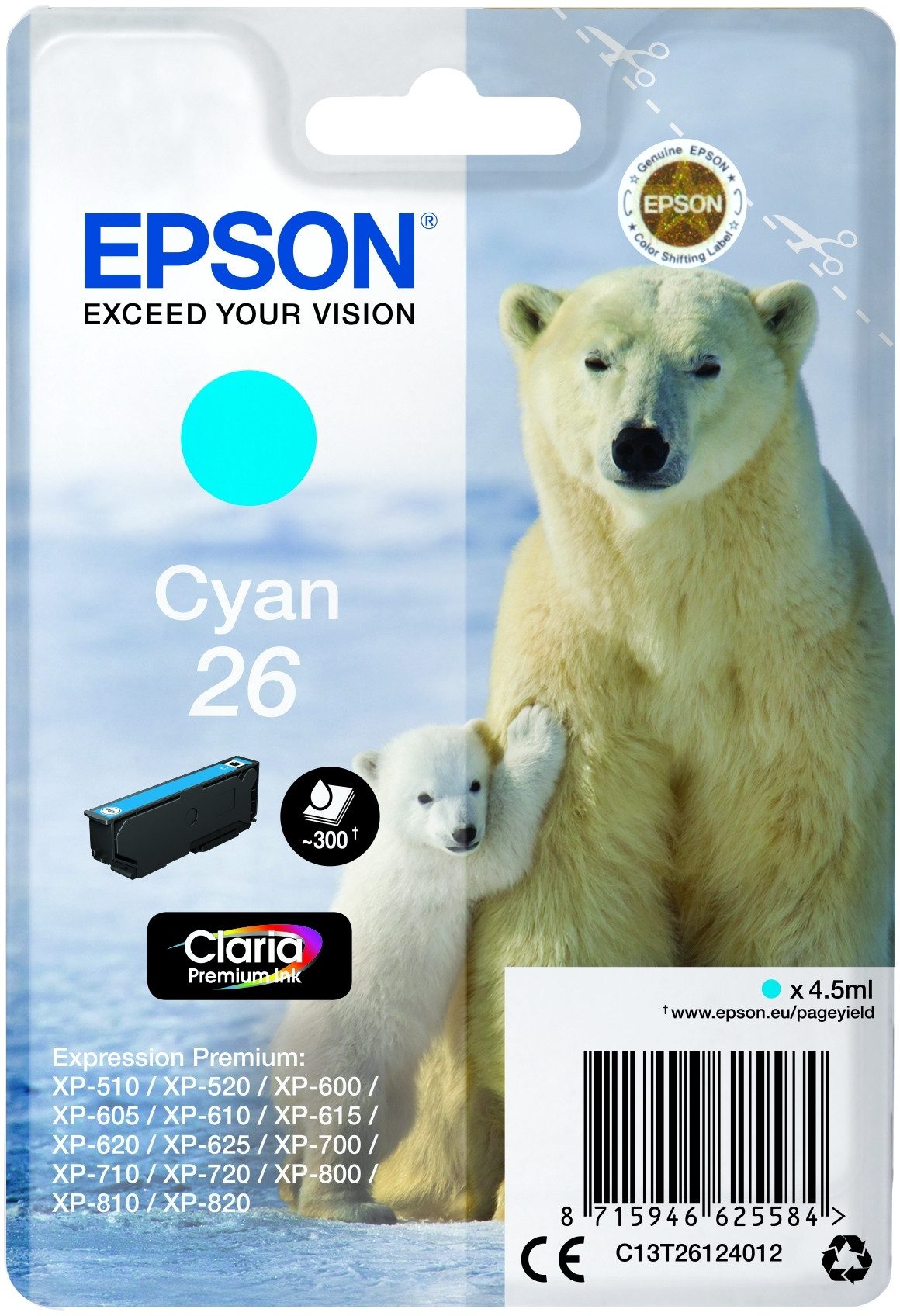 Tintenpatrone Epson T2612 cyan (10 Stück) Nachfülltinte