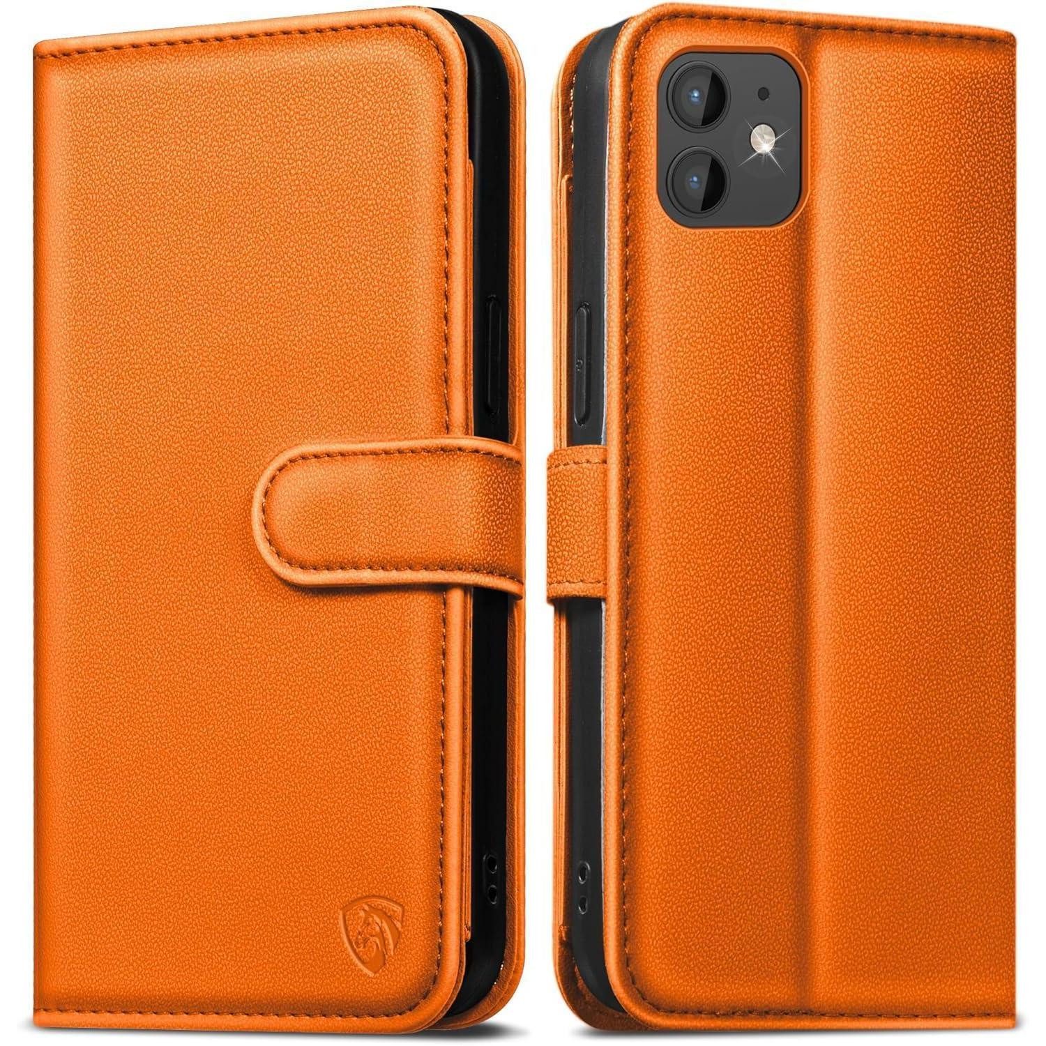 LuxusKollektion Flip Case Handyhülle iPhone 11 Klapphülle Leder Für iPhone 11 Orange