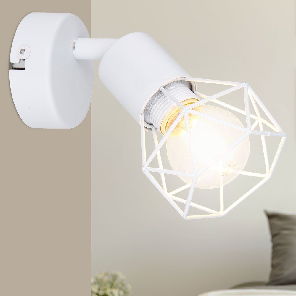 Zimmer Wand Leuchtmittel Lampe- Käfig Beleuchtung etc-shop Wohn inklusive, Spot Wandleuchte, Ess Strahler LED Warmweiß,