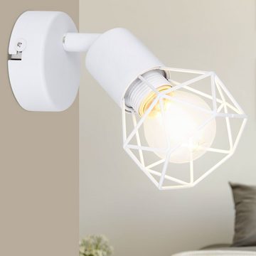etc-shop LED Wandleuchte, Leuchtmittel inklusive, Warmweiß, Wand Strahler Wohn Ess Zimmer Beleuchtung Käfig Spot Lampe-