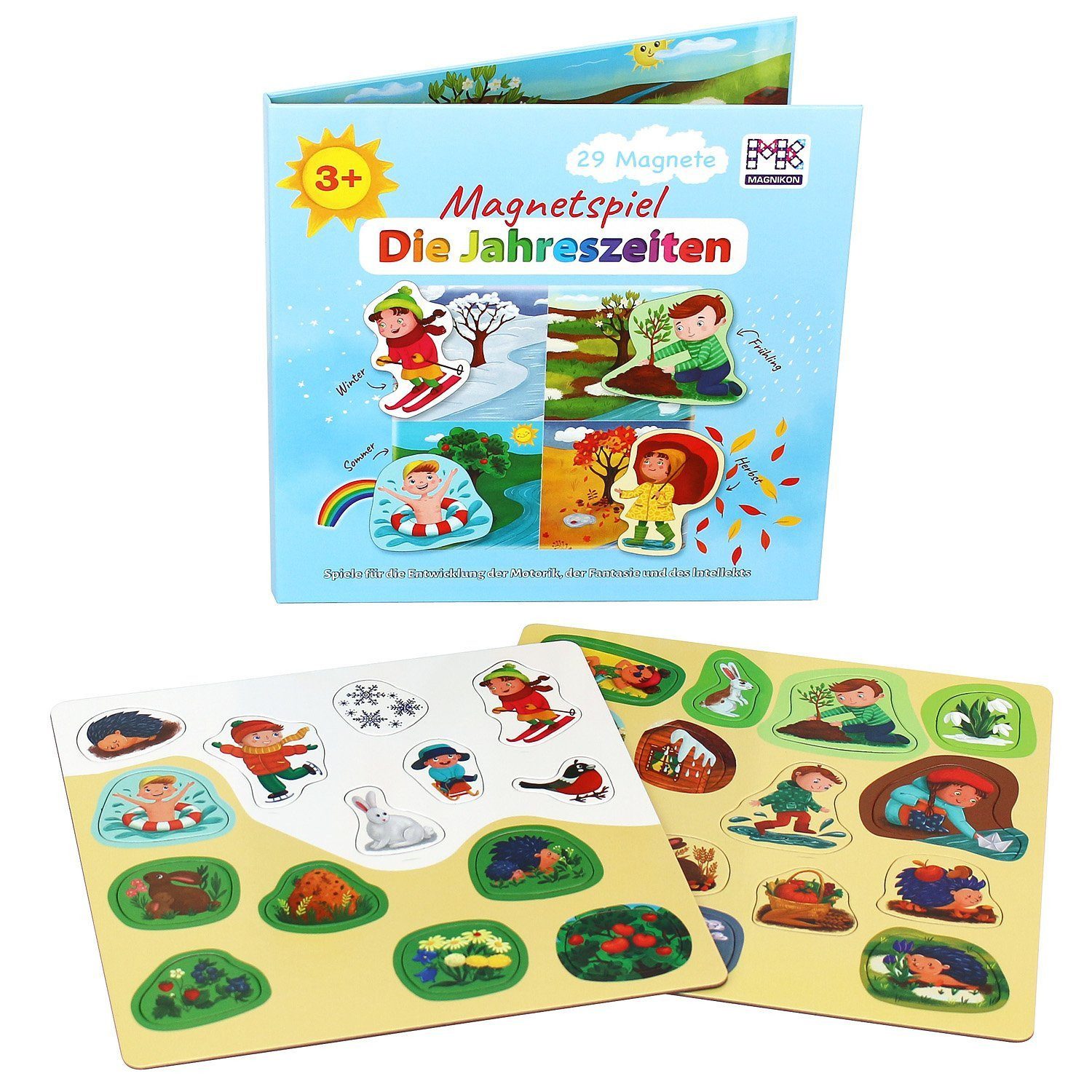 MAGNIKON Spiel Magnetspiel Autofahrt Beschäftigung für Kinder ab 3 Jahren, Jahreszeiten, Magnete für Kinder