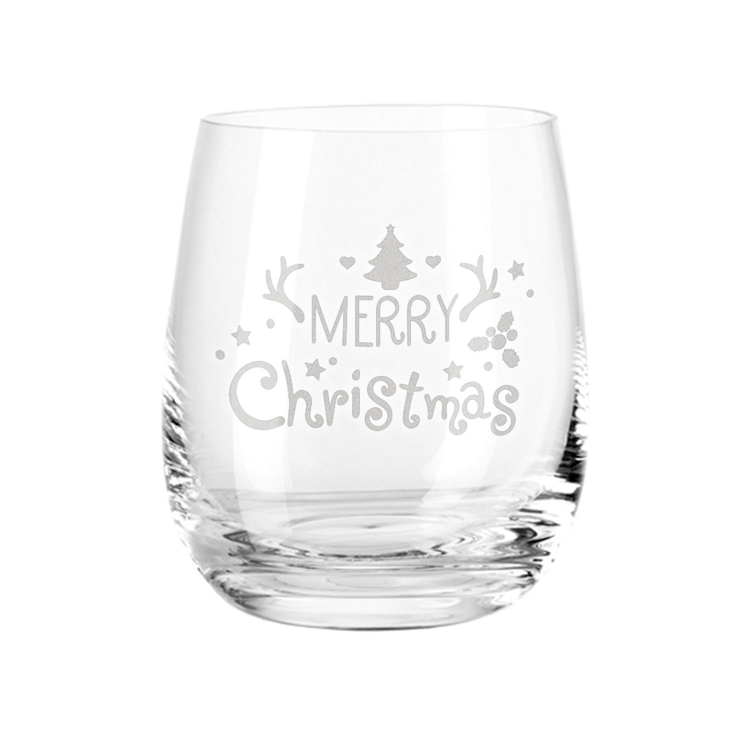 GRAVURZEILE Teelichthalter von Leonardo aus Glas mit Gravur - Weihnachtsdeko - Merry Christmas, Geschenke für Frauen und Männer zu Weihnachten Nikolaus und Wichtel