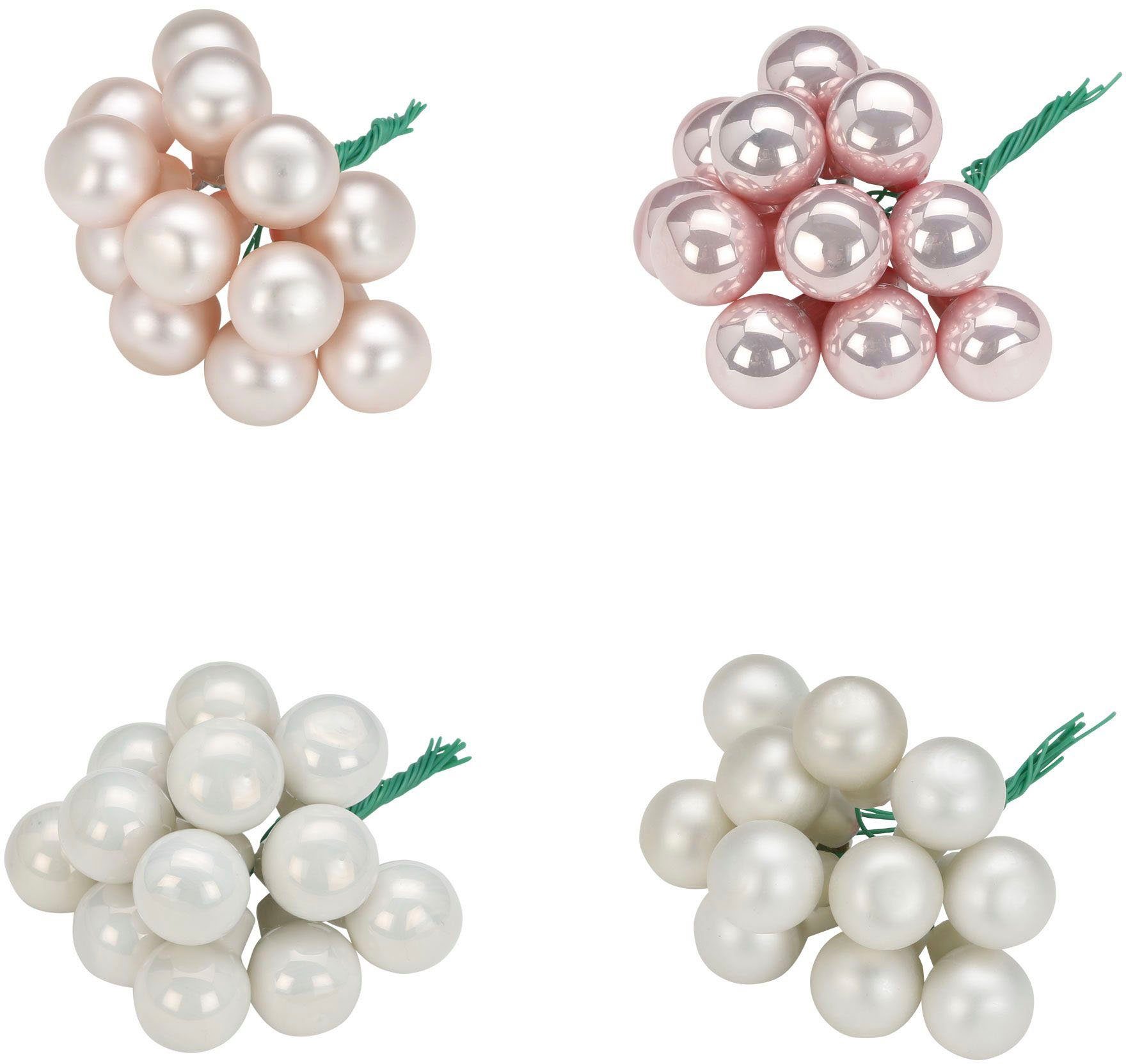 MAGIC by Inge Christbaumschmuck Spiegelbeeren Noble Rose, 4-fach sortiert (8-tlg), Weihnachtsdeko, Weihnachtsschmuck aus Echtglas