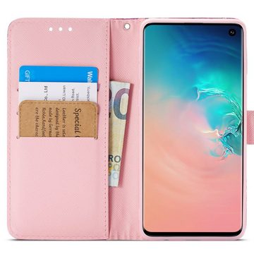 FITSU Handyhülle Handytasche für Samsung Galaxy S10e Hülle Schmetterling Motiv 5,8 Zoll, Flipcase für Samsung S10e Handyhülle, Handytasche mit Kartenfach