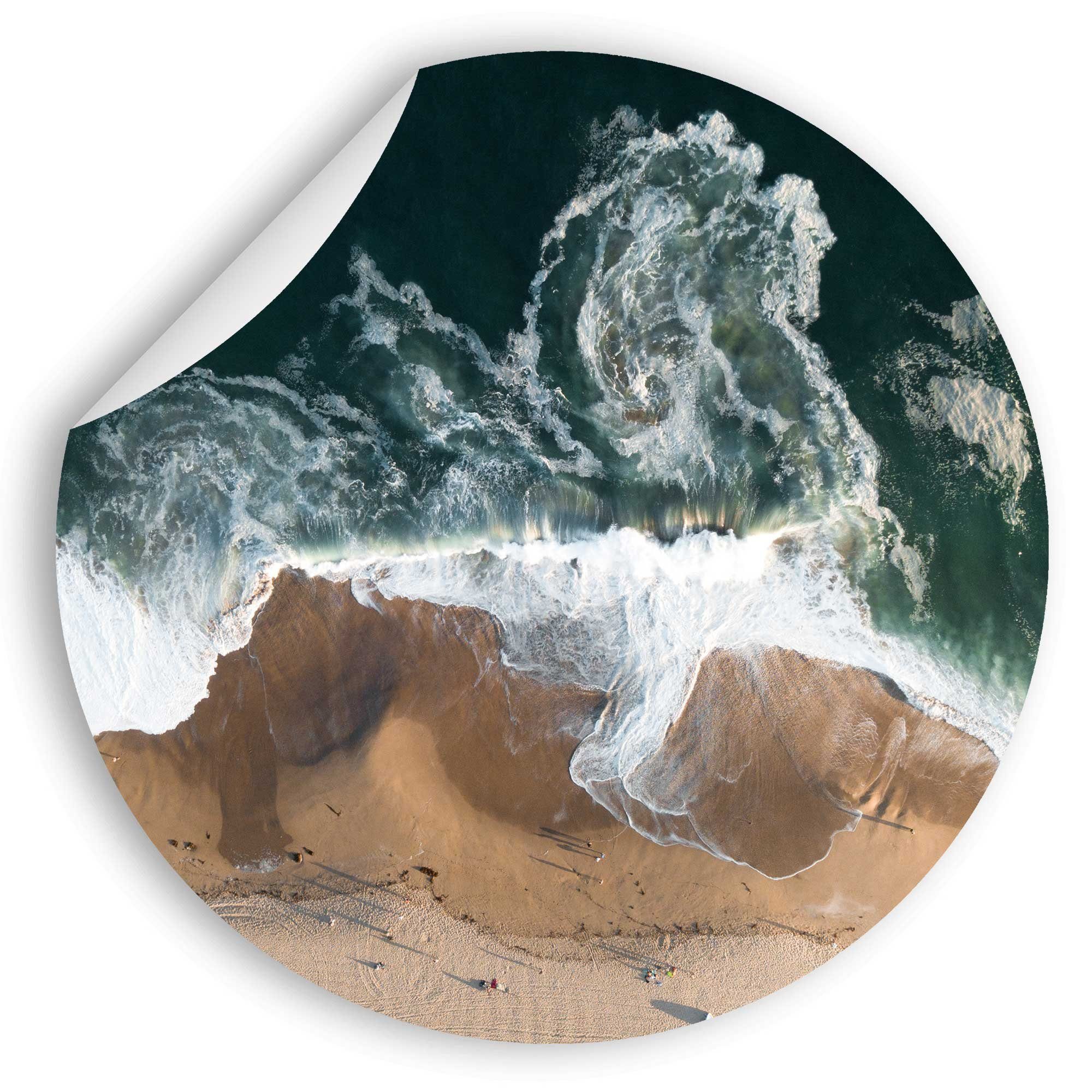 WallSpirit Wandsticker Wandaufkleber rund "Strand und Meer", Selbstklebend, rückstandslos abziehbar
