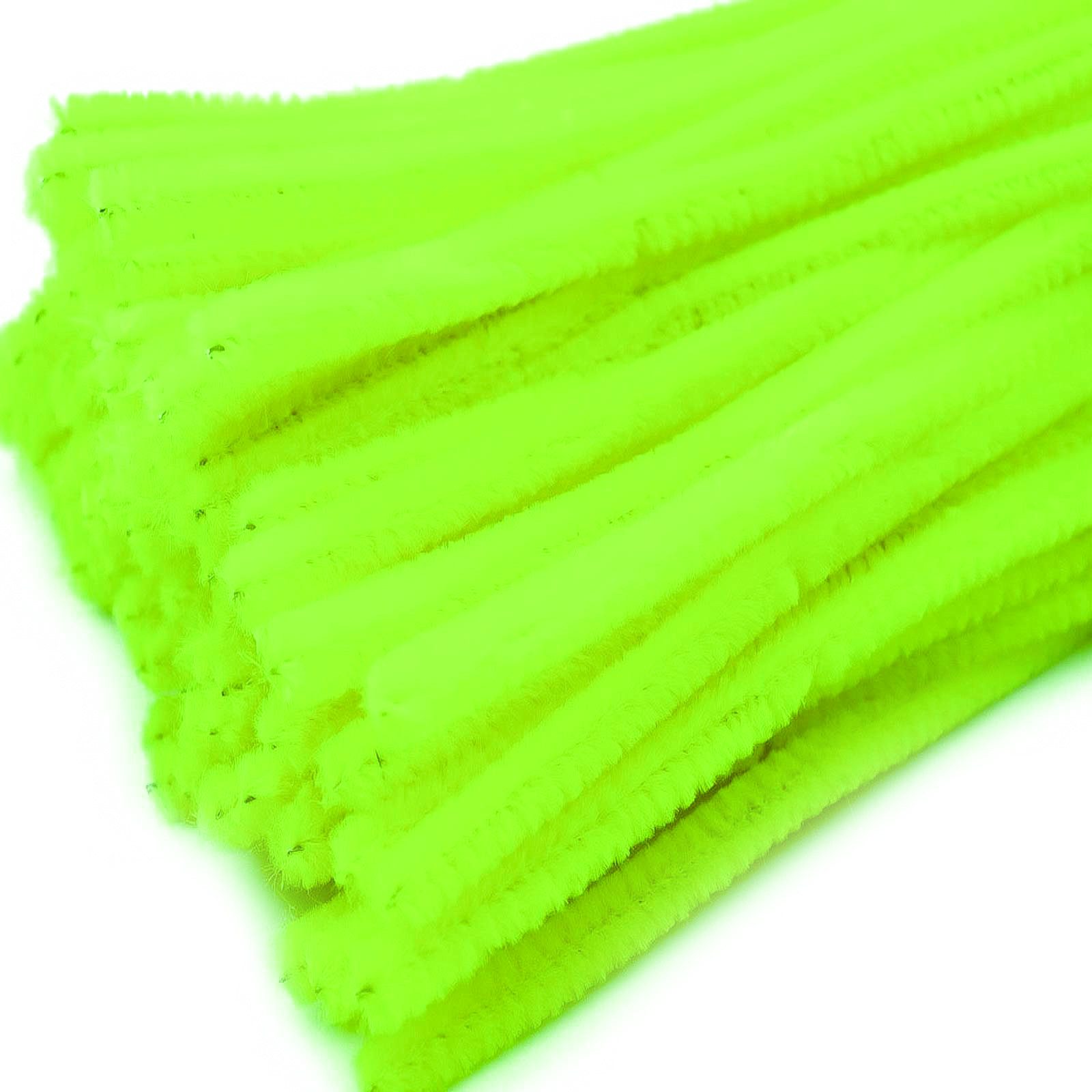 maDDma Basteldraht 20 Draht Pfeifenreiniger 6 mm Длина 30cm CHENILLE Farbe wählbar, neongrün