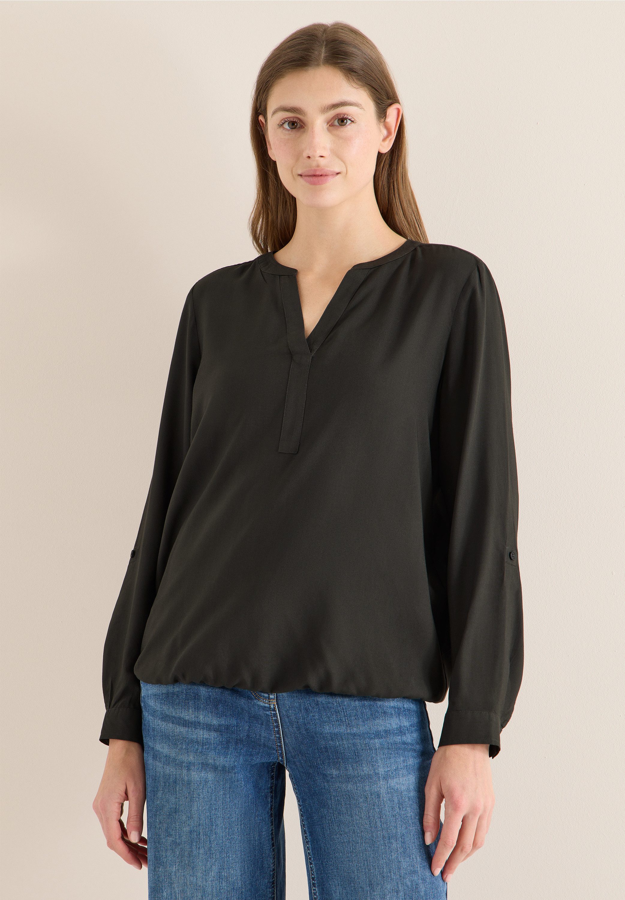 CECIL Langarmbluse in Unifarbe