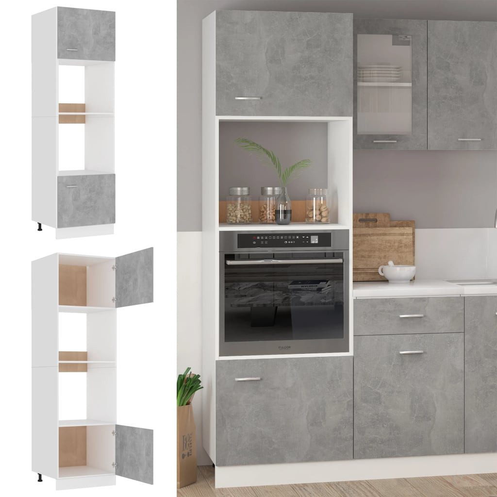 vidaXL Hängeschrank Mikrowellenumbauschrank Betongrau 60x57x207 cm Spanplat günstig online kaufen