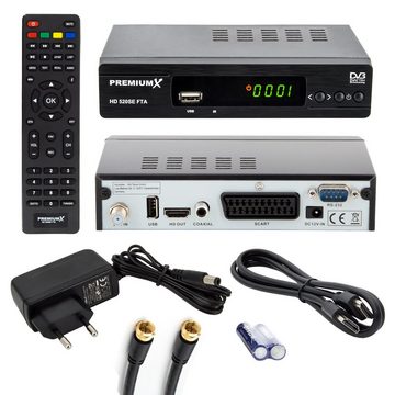 PremiumX HD 520SE FTA Digital SAT Receiver DVB-S2 HDMI SCART Antennenkabel SAT-Receiver