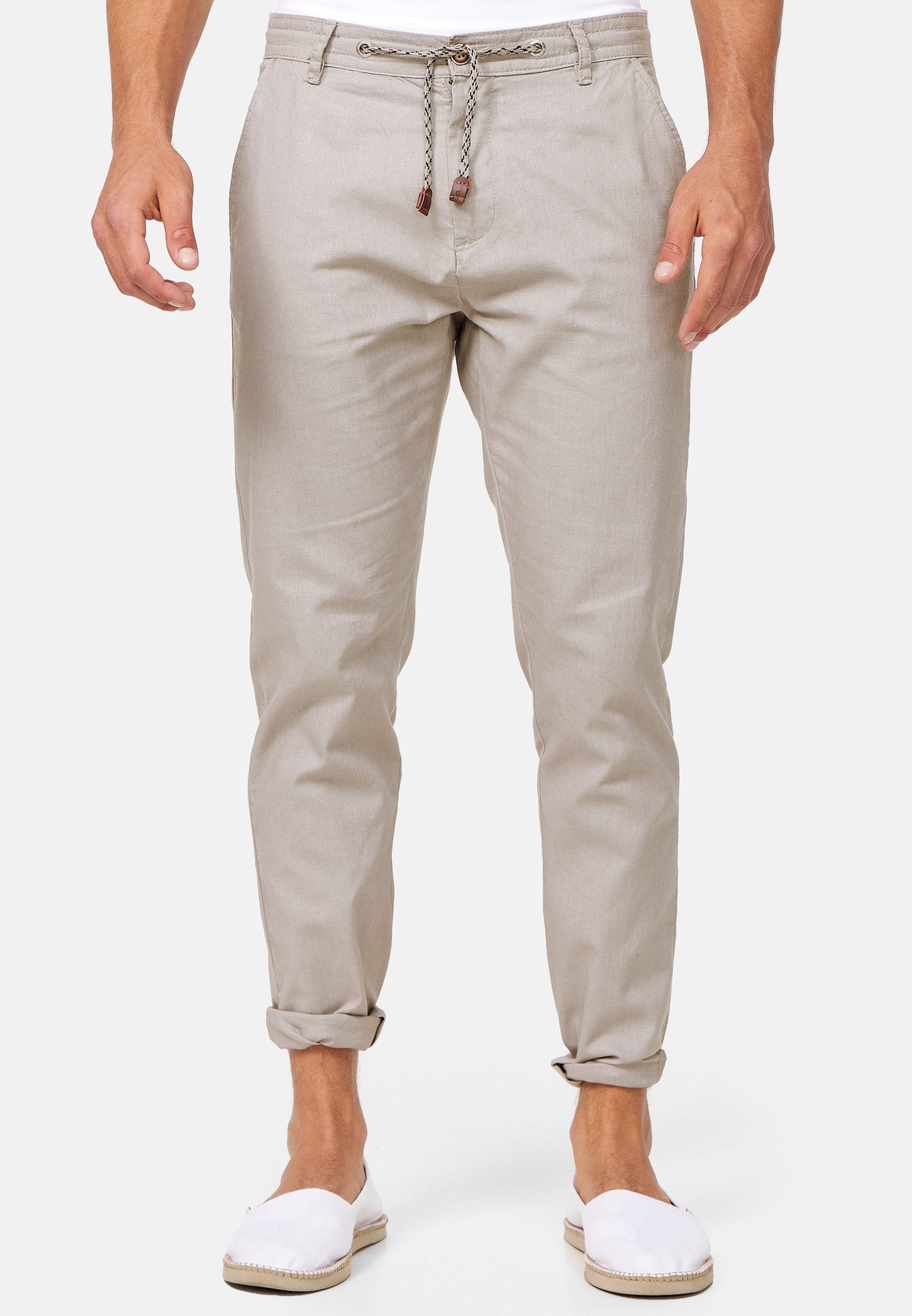 INDICODE Leinenhose Herren Veneto Sommerhose Leinen Herrenhose leichte Sommerhose mit Kordelzug