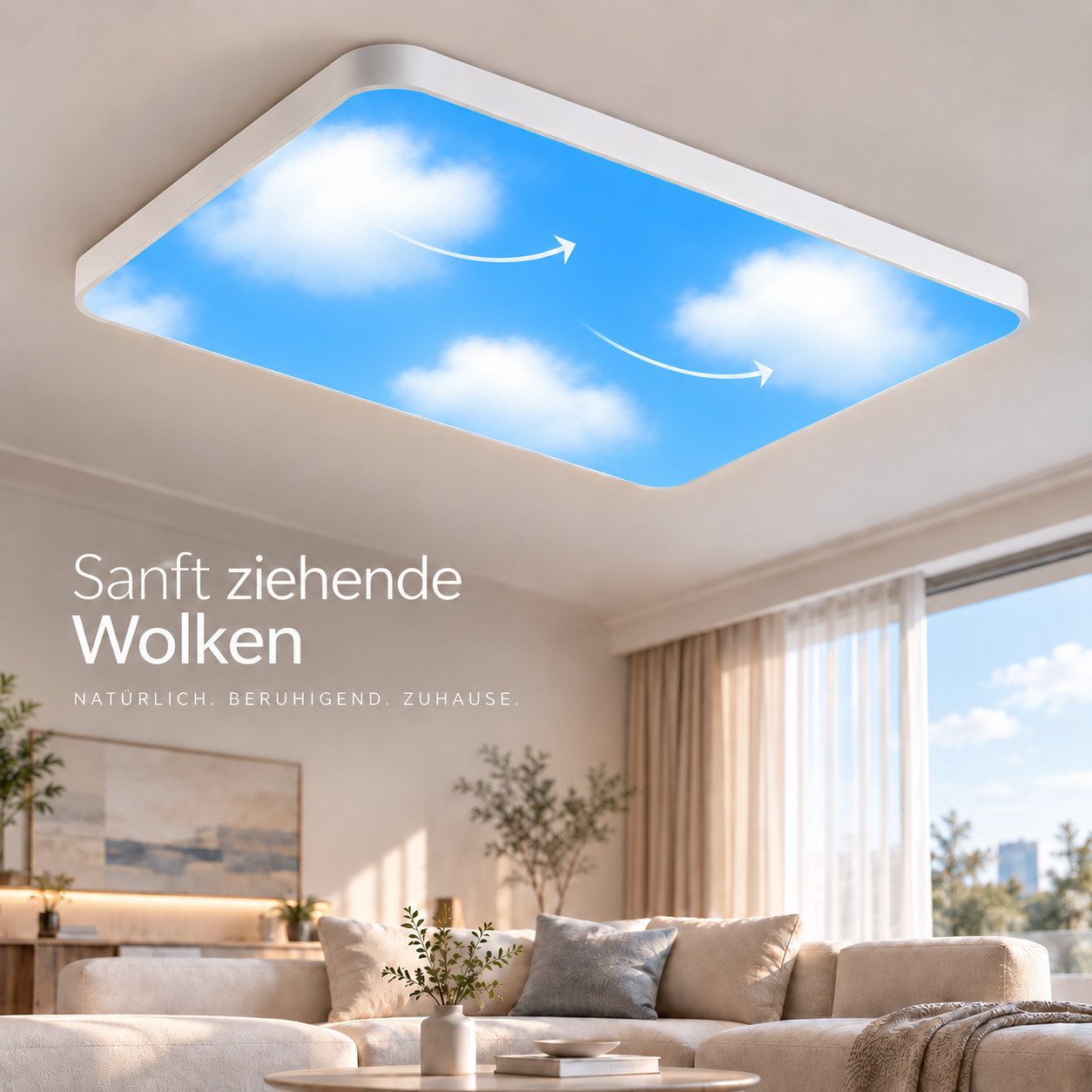 Eurotondisplay LED Deckenleuchte LED Deckenleuchte 698 RGBIC dynamische Himmel- & Naturlichteffekte, LED fest integriert, Warm bis Kaltweiß RGBIC, Lichtfarbe un – Bild 5 von 5