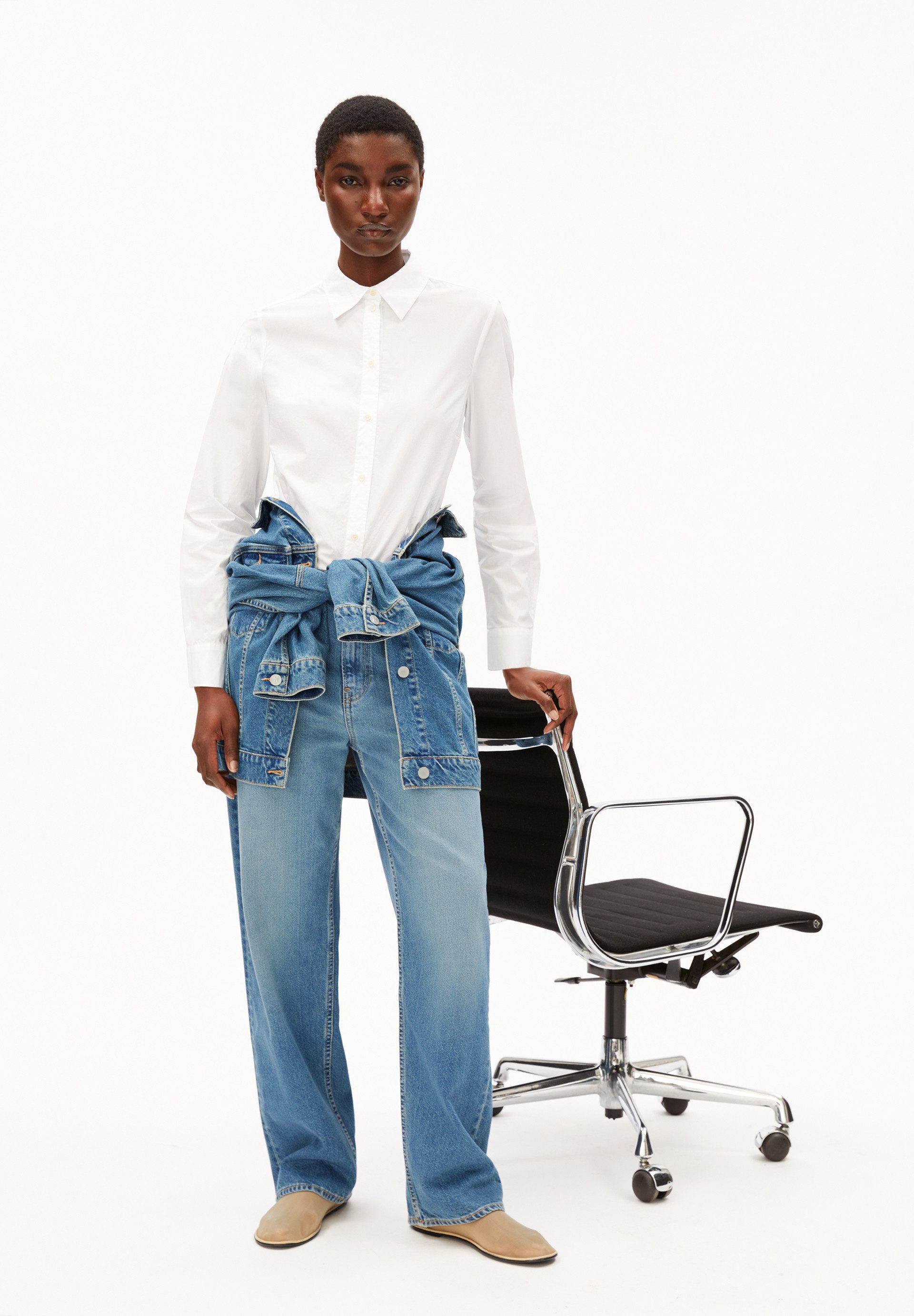 Armedangels Hemdbluse LOUILAA Bluse aus Bio-Baumwolle (1-tlg) Relaxed Fit