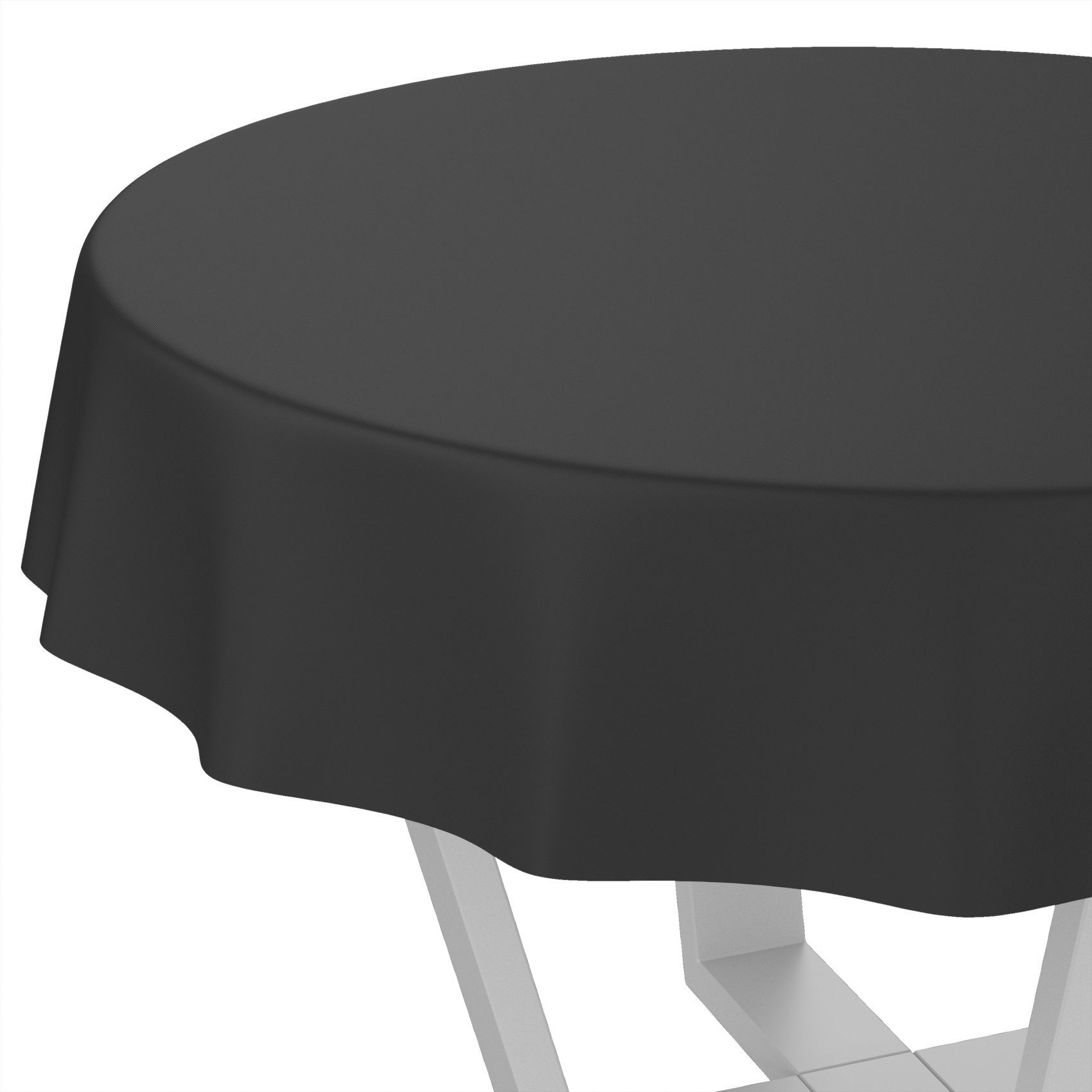 ANRO Tischdecke Wachstuchtischdecke abwaschbar UNI auch als Gartentischdecke (Einzelstück 1-tlg), wasserabweisend pflegeleicht Textil-Optik Schwarz Rund 120cm