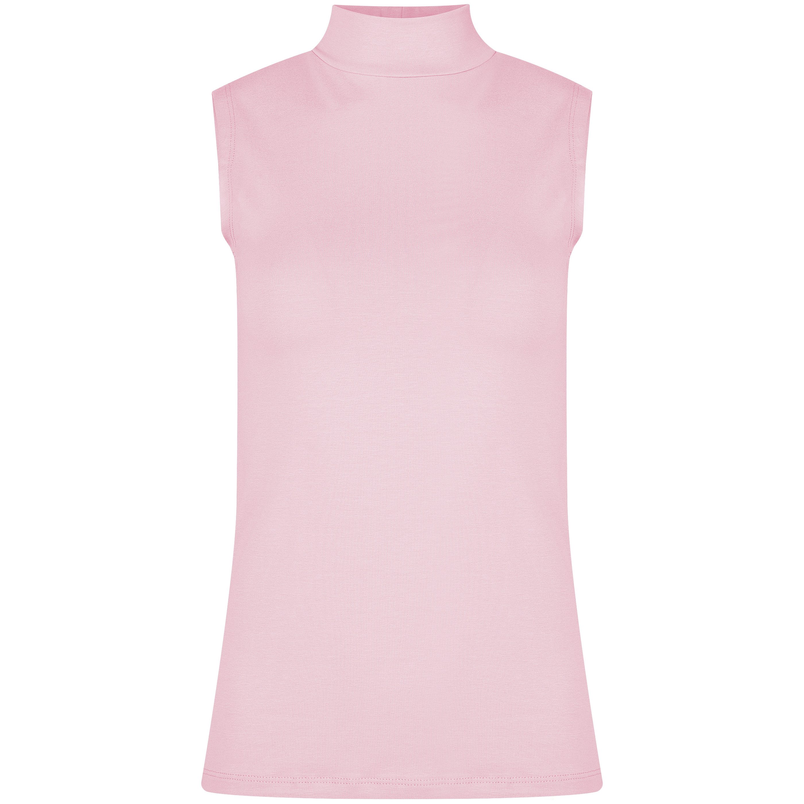 Evoni T-Shirt Basic Shirt ärmellos Halbkragen Tank-Top günstig online kaufen