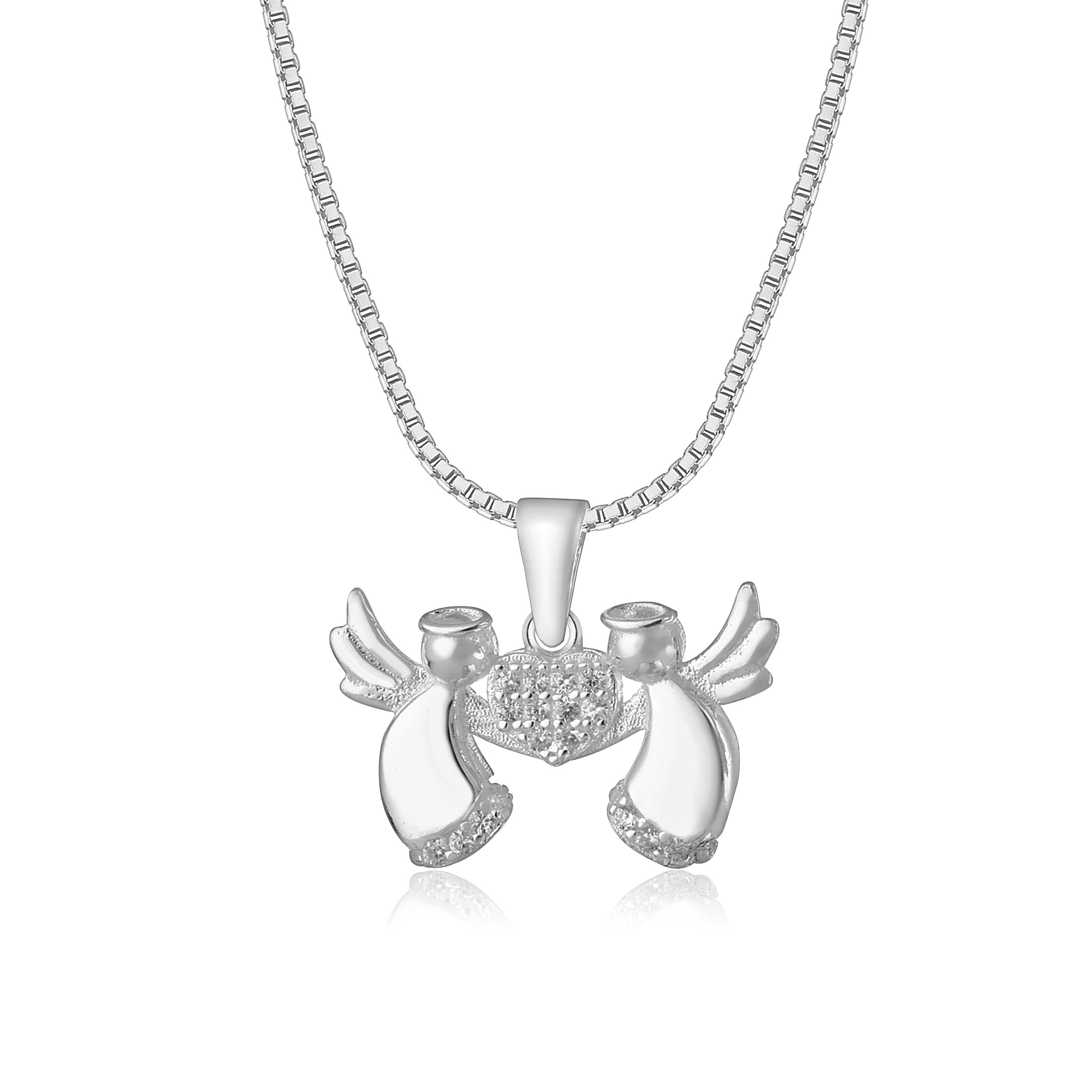 Kette mit Anhänger Silberkette 925 Engel Silber Schutzengel