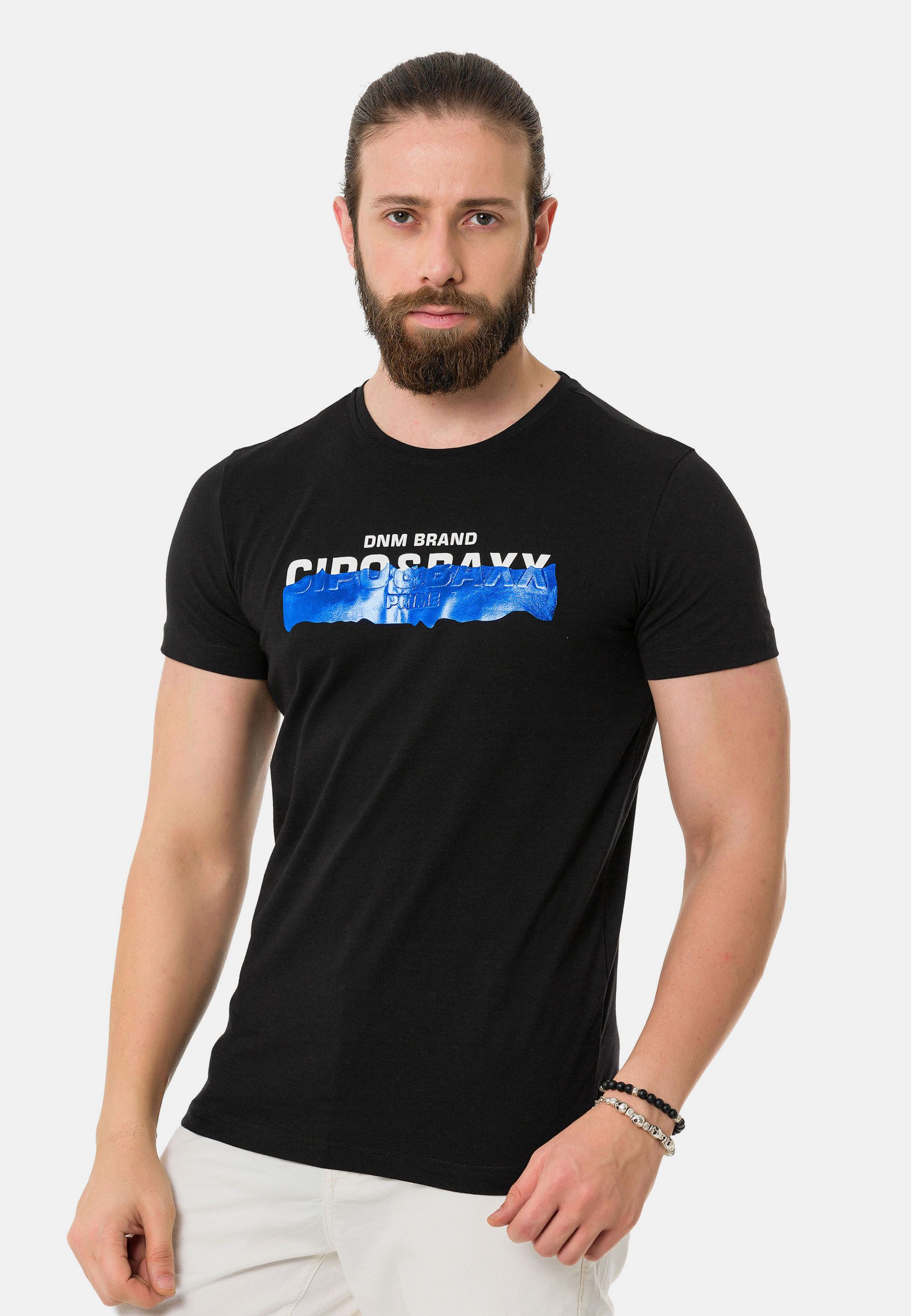 Cipo & Baxx T-Shirt T-Shirt mit Rundhals-Ausschnitt