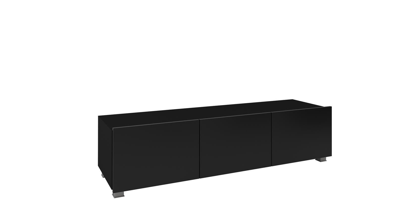 und Wohnwand Regal Vitrine 2x mit (hängend oder mit inklusive Glastüren, montierbar, mit V, TV-Schränke), stehend und Schwarz LED ohne Beautysofa 3x Calabrini