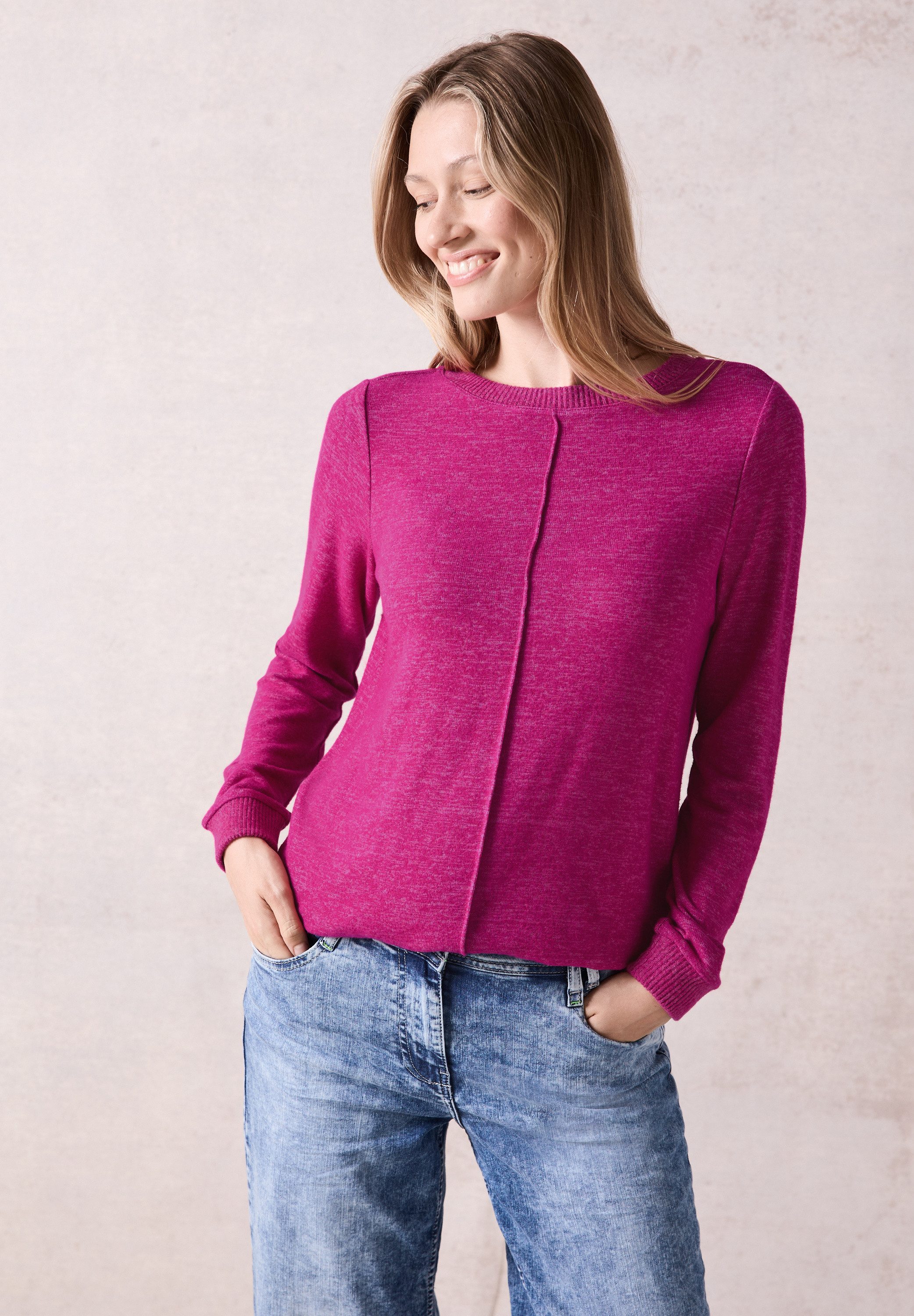 CECIL Langarmshirt in Melange Optik günstig online kaufen