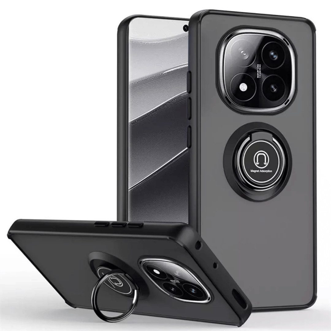 SmartUP Smartphone-Hülle für Xiaomi Redmi Note 14 Pro 5G Schutz Ringhalter Slim Case Tasche 6,67 Zoll, integrierter Ringhalter, Standfunktion