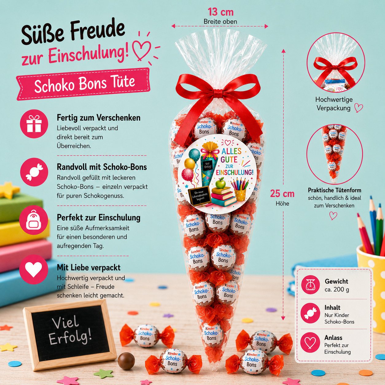 Candy & Bar Schokolade Schoko-Bons-Tüte 200 g – Geschenkidee für viele Anlässe