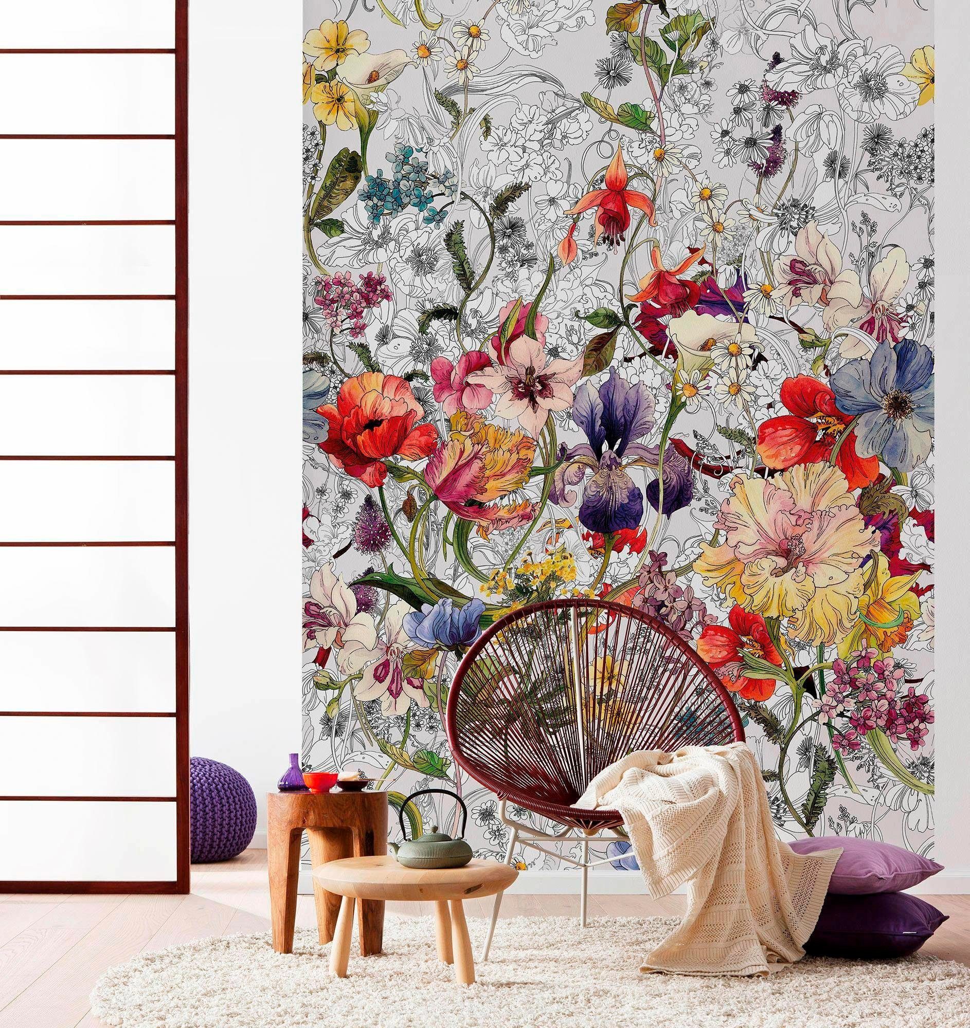 Komar Fototapete »Flora«, glatt, bedruckt, floral, geblümt, (Set), ausgezeichnet lichtbeständig-HomeTrends