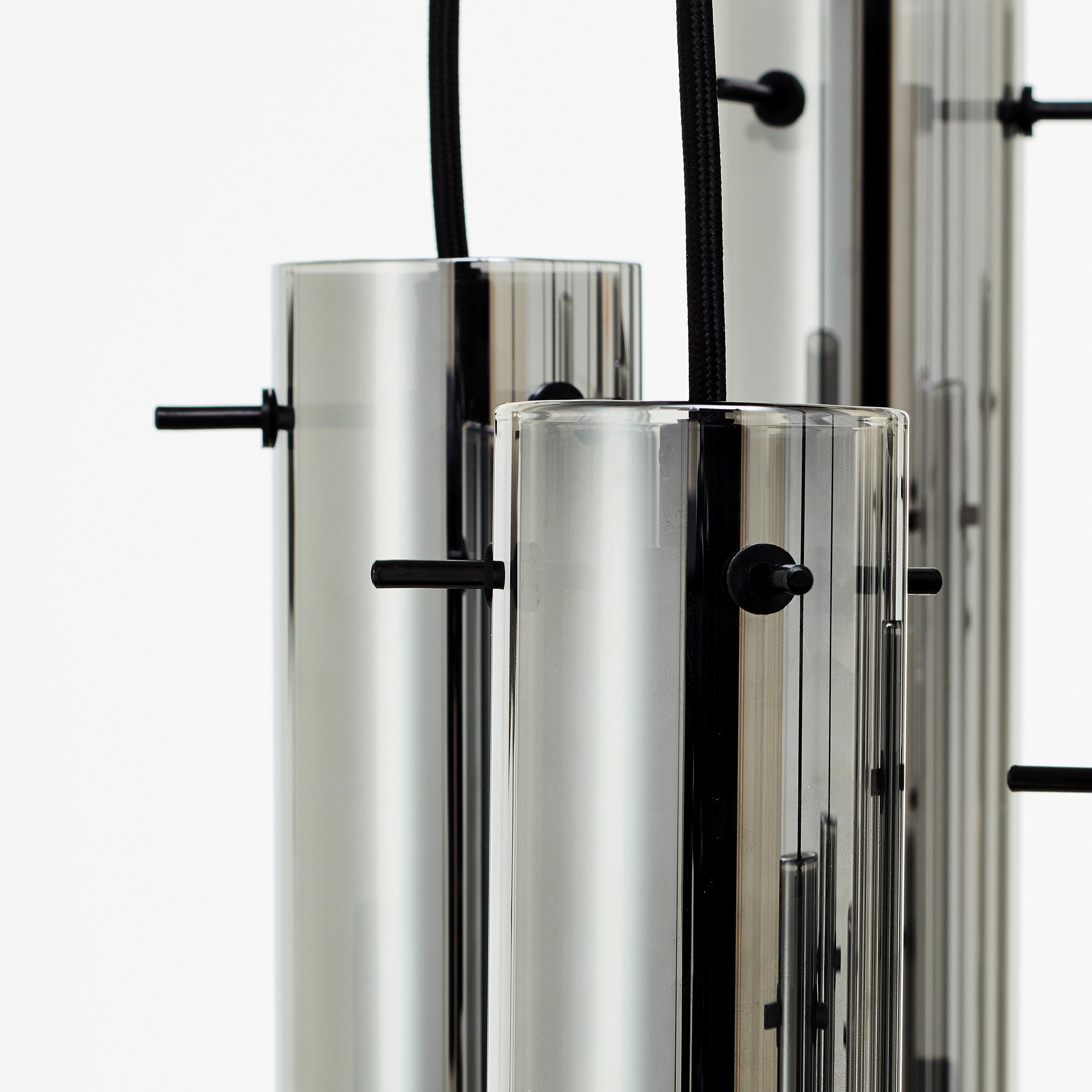 matt x Glasini, Pendelleuchte kürzbar, cm, 199 Brilliant 52 Leuchtmittel, 14 Metall/Rauchglas, E14, schwarz x ohne