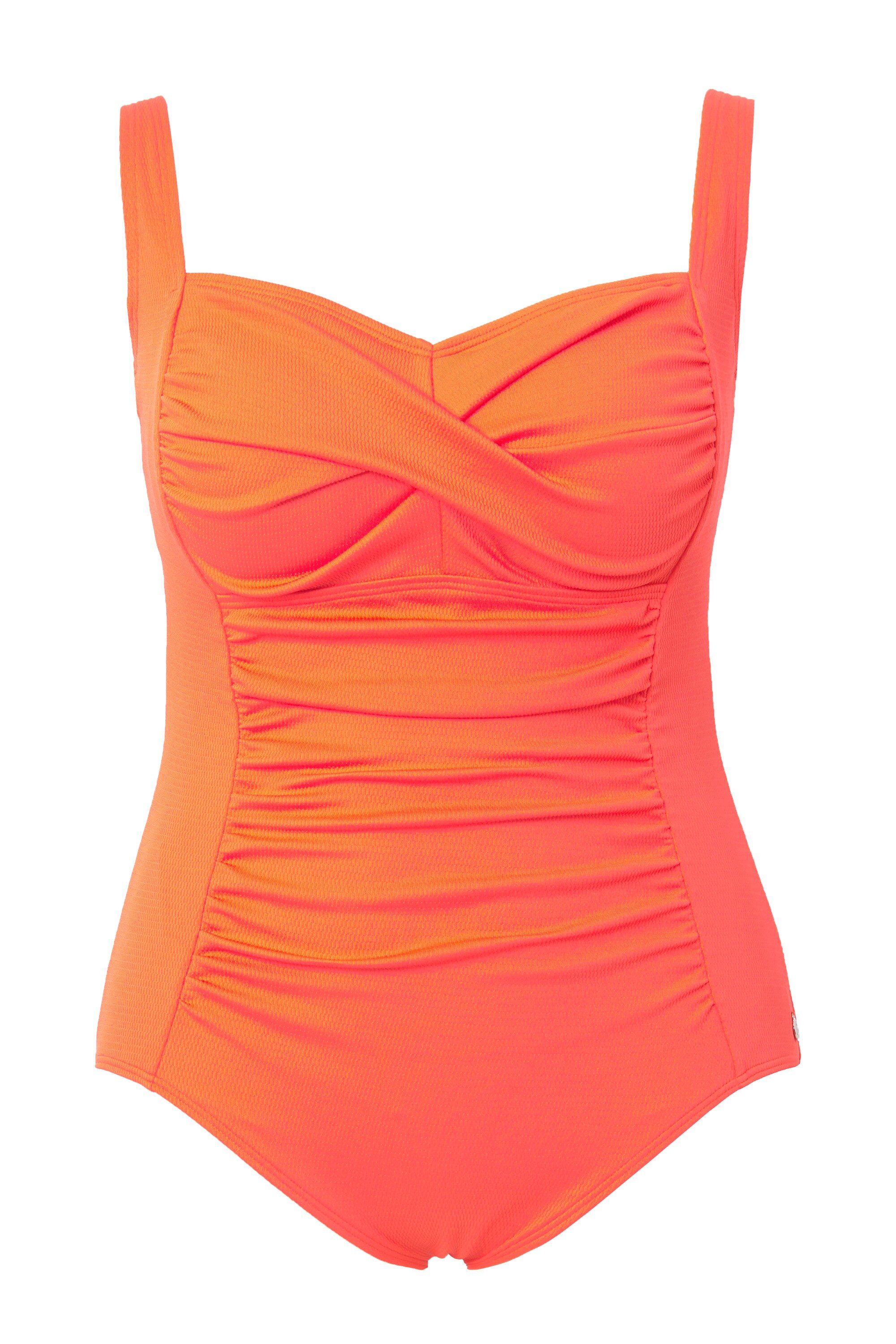 Ulla Popken Badeanzug Badeanzug Drapierung feine Struktur Softcups günstig online kaufen