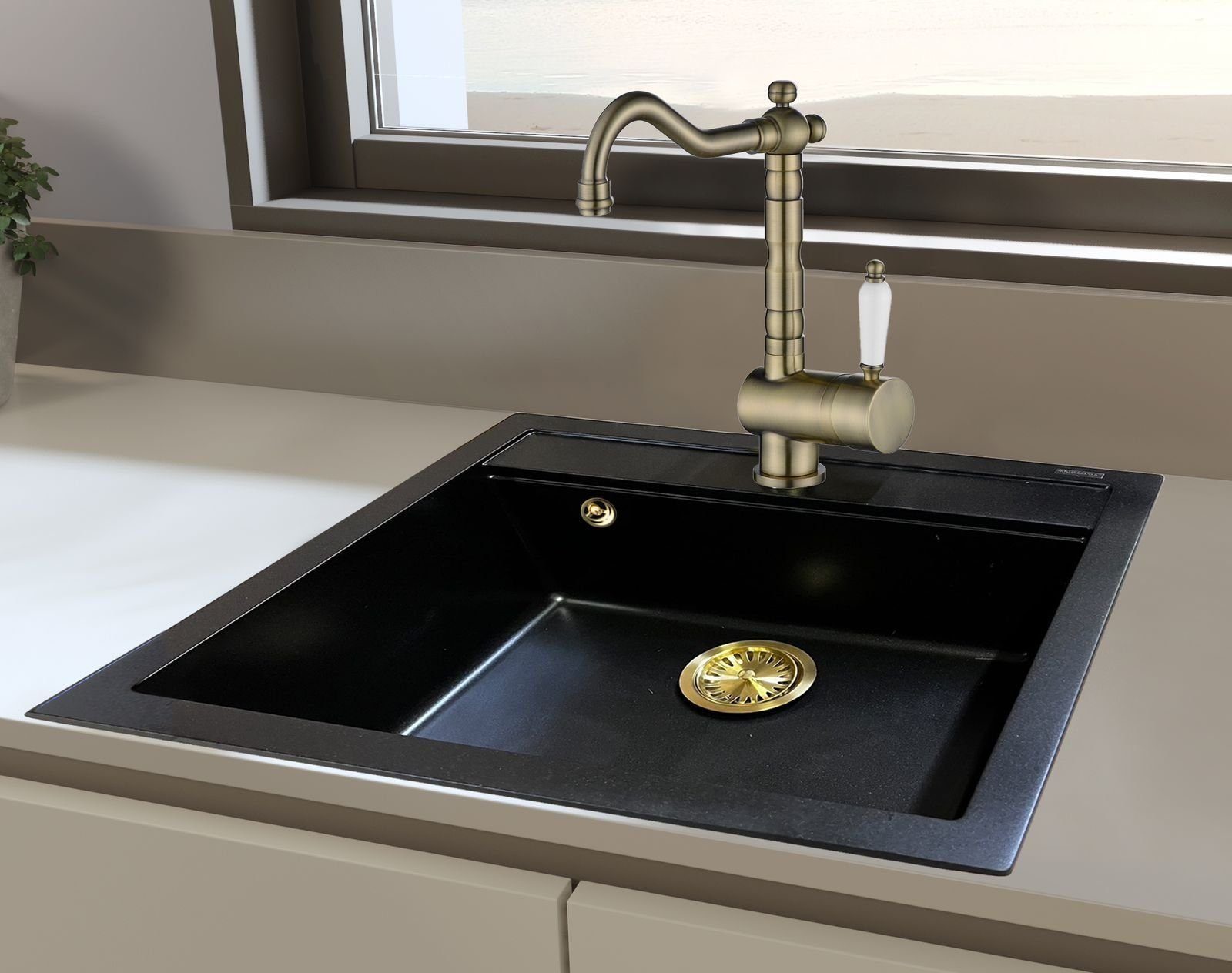 GURARI Küchenspüle SQQ100 - 601 + TAP 2473-311, 56.5/51 cm, (2 St), Einbau günstig online kaufen