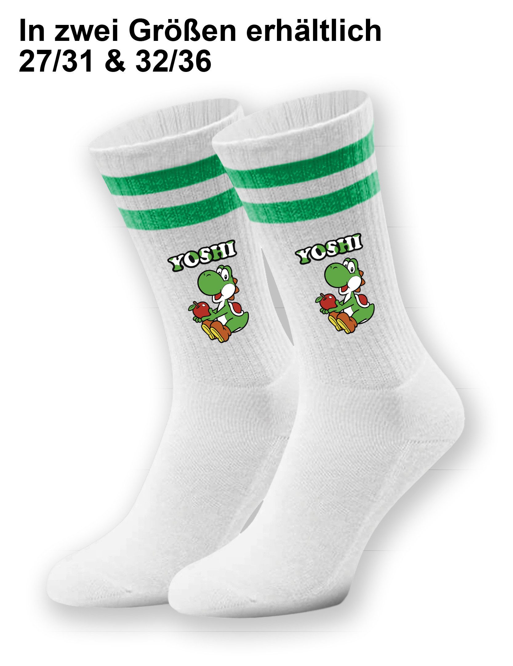 Youth Designz Tennissocken Yoshi Unisex Socken Geschenk für Jungen und Mädchen mit verstärkter Verse und Zehenbereich