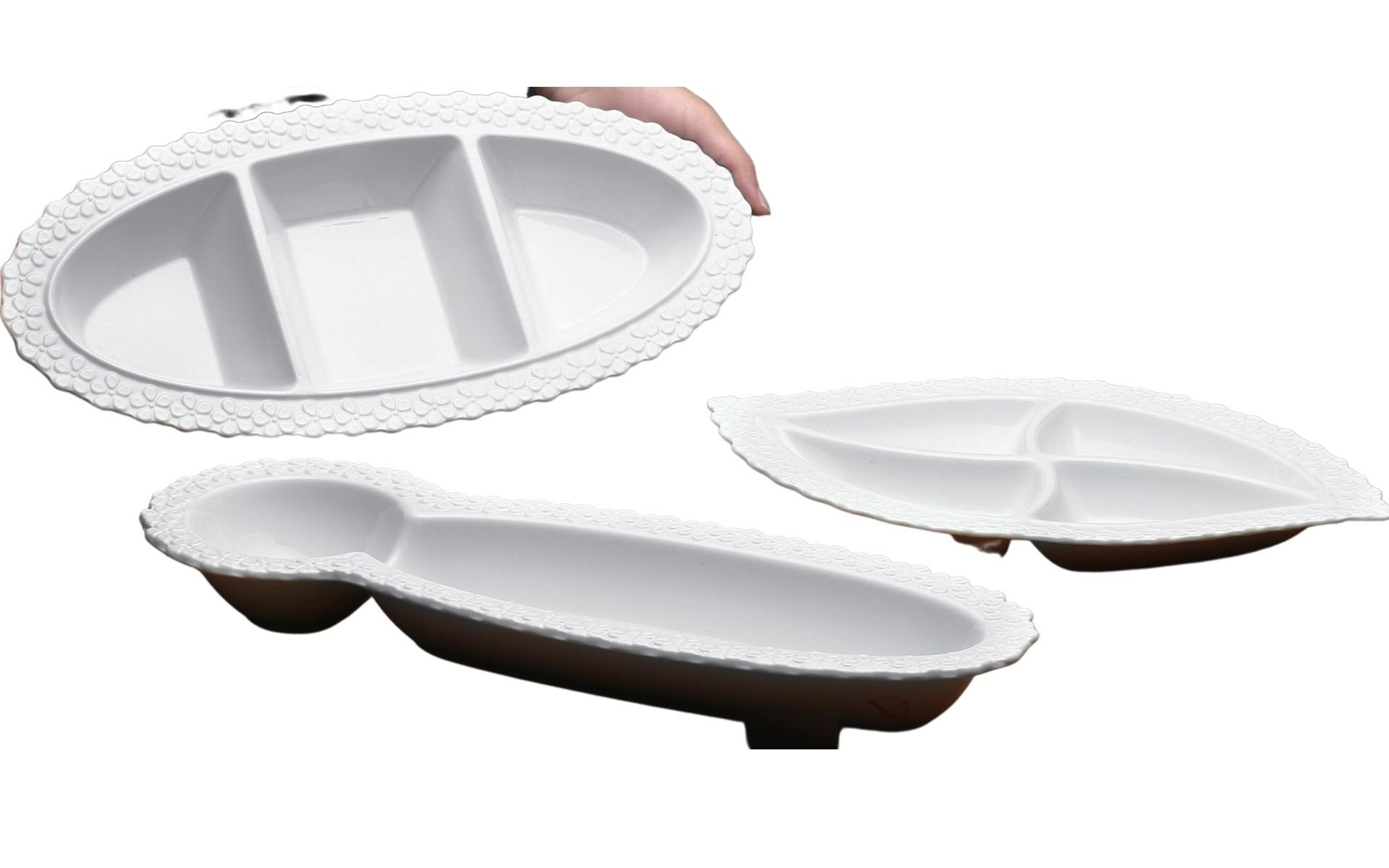 ZELLERFELD Frühstücks-Set 3-Teilig Frühstücksset Snackset Cerez Seti Servierschalen Porzellan (3-tlg)