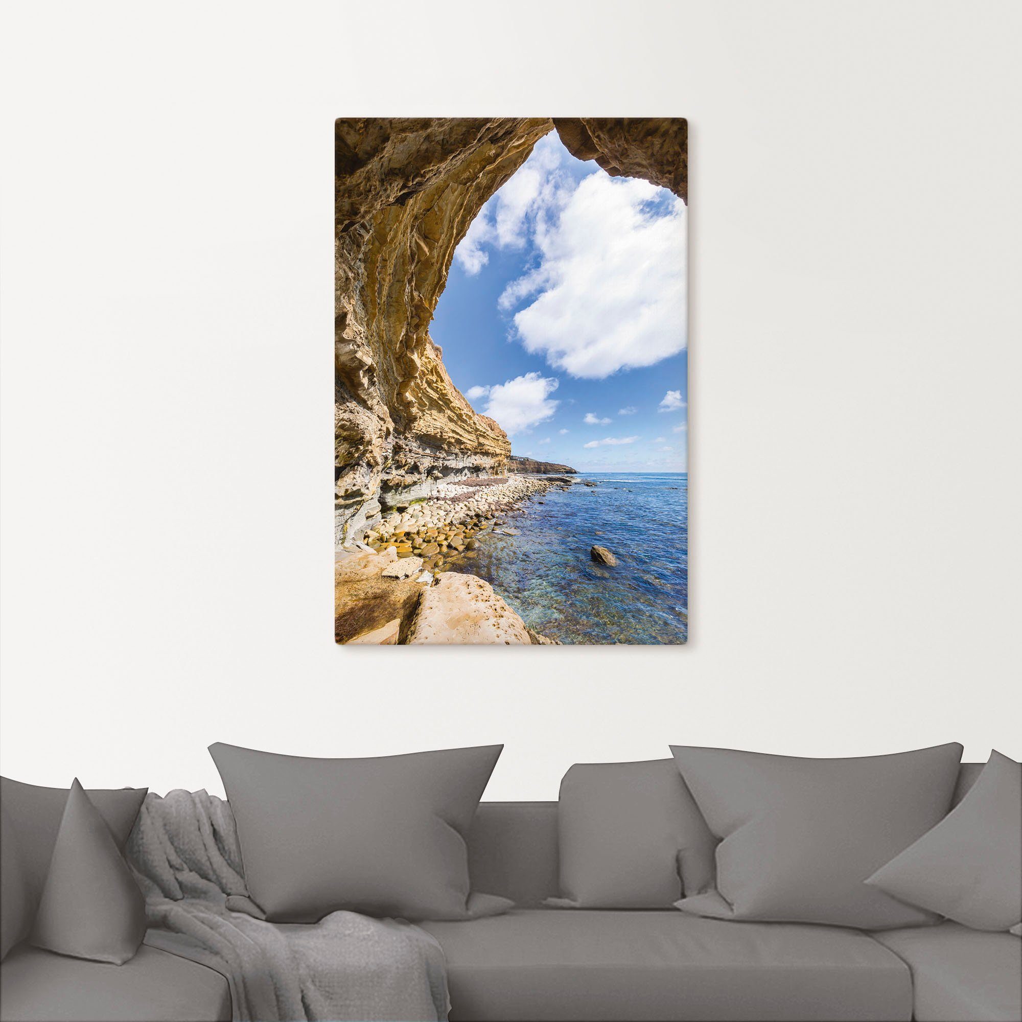 oder Alubild, Artland Diego San als Küstenbilder versch. in (1 Leinwandbild, Wandbild Poster Größen St), Wandaufkleber Klippen,