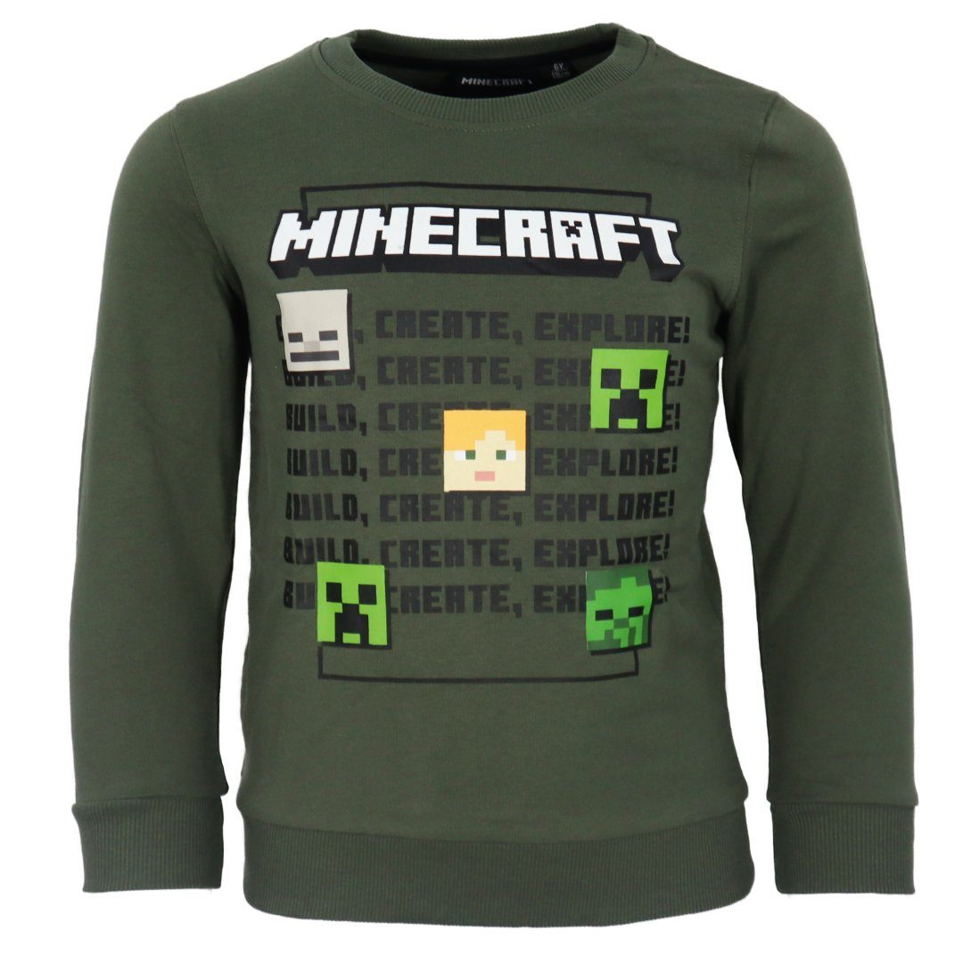 Minecraft Sweater Minecraft Creeper Alex Kinder Jungen Pulli Pullover Gr. 116 bis 152