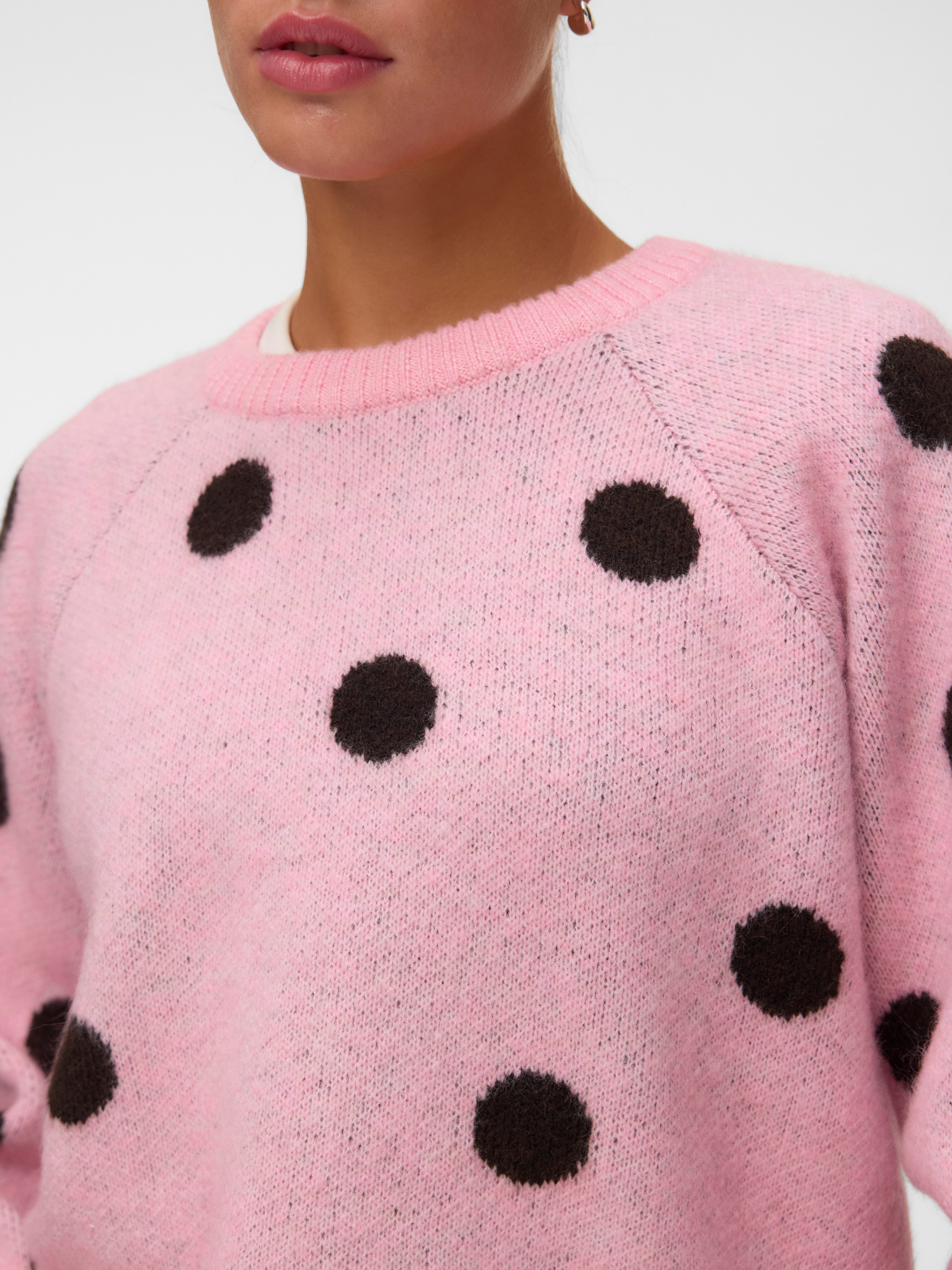 Vero Moda Rundhalspullover VMLIV LS KNIT EXP EXP Kunstfaser