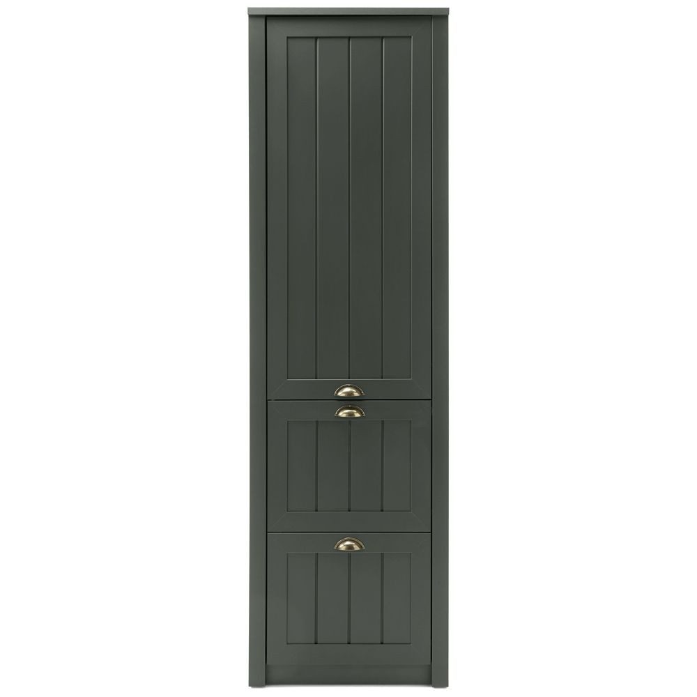 Lomadox Stauraumschrank ATHEN-61 im Landhausstil, geräumig & in edlem grün - B/H/T: 60/204/43 cm