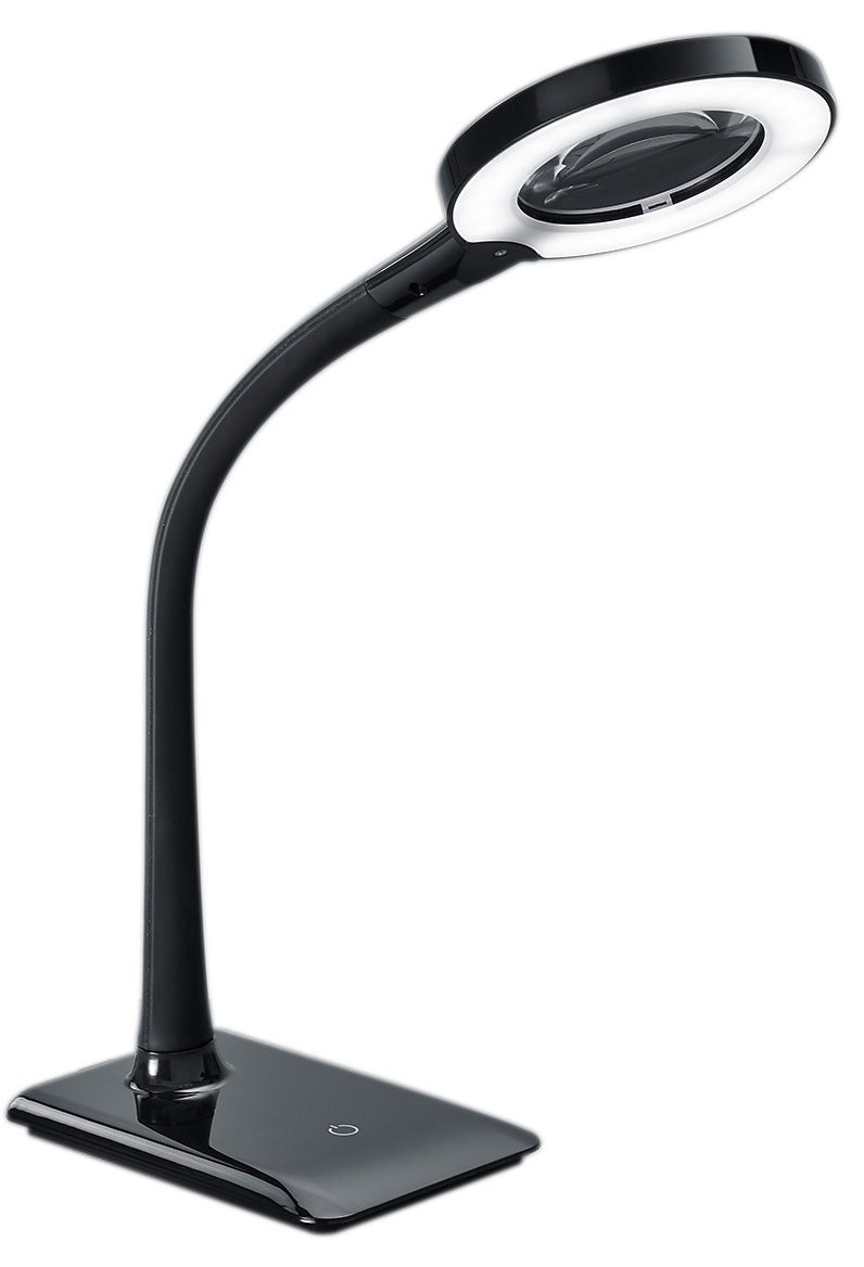 Leuchten integriert LUPO, TRIO Tischleuchte LED LED Lupe, chromfarben/schwarz fest