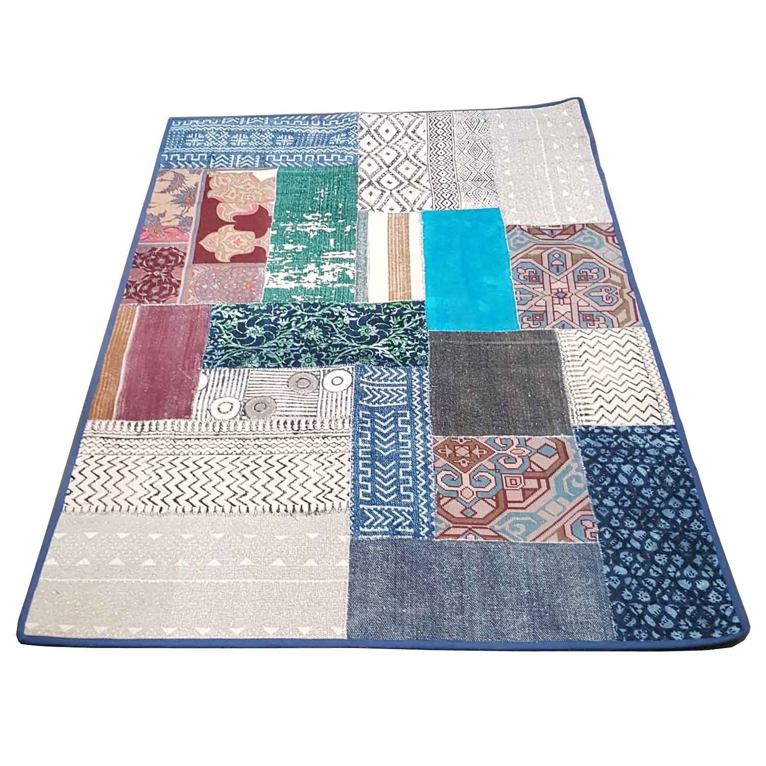 Casa Moro Orientteppich Patchwork Teppich Babita 120x180 cm (BxL) Kunsthandwerk aus dem Orient, rechteckig, Teppich im Boho Style für einfach schöner Wohnen, Handmade, MA8719