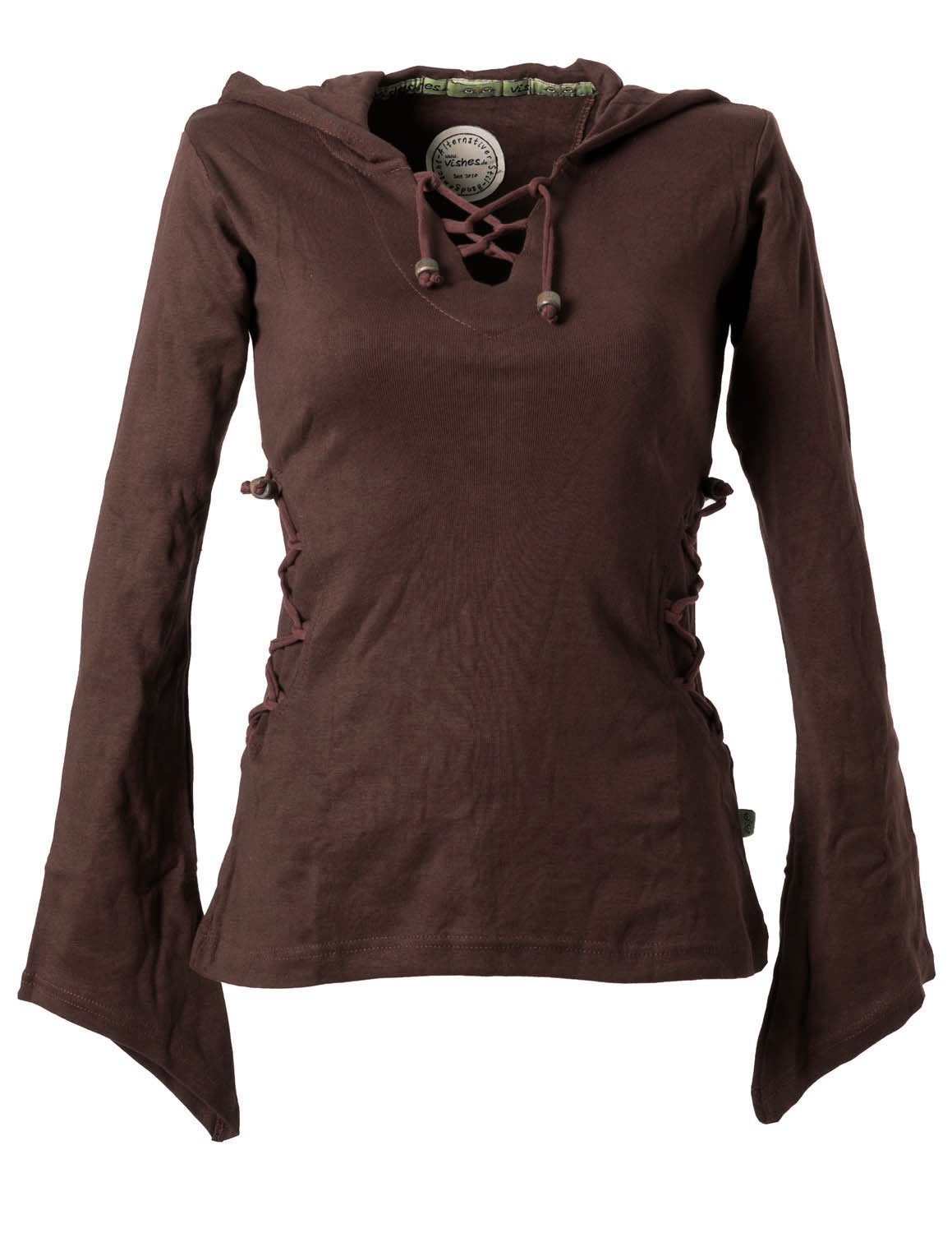 Vishes Kapuzenshirt Elfenshirt Zipfelkapuze und Bändern günstig online kaufen