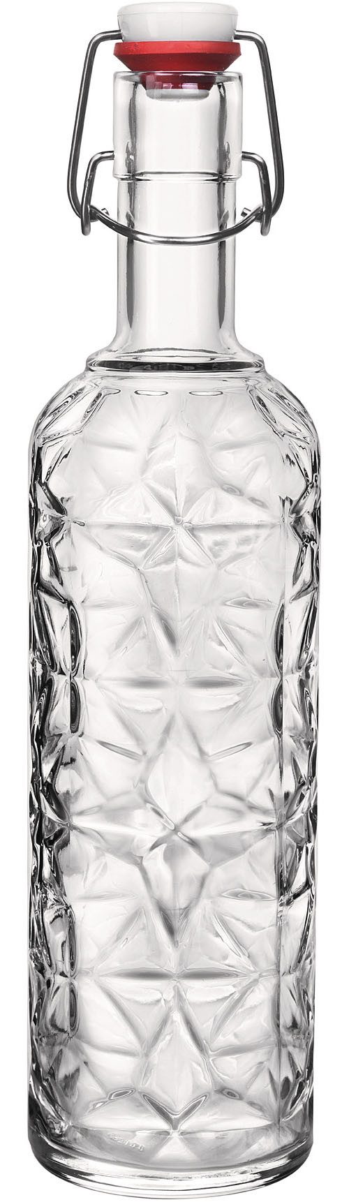 Bormioli Rocco Trinkflasche Oriente Glasflasche 1,0 l mit Bügelverschluss, aus Glas, ideal für Vorrat, Servieren oder Selbstgemachtes