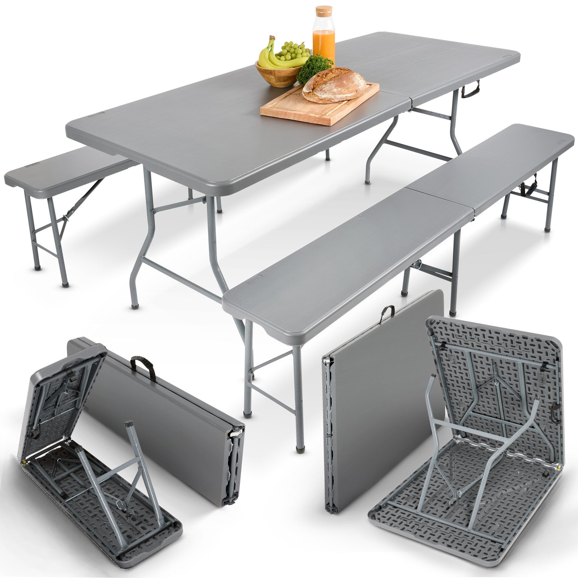 Arebos Bierzeltgarnitur Festzeltgarnitur, Biertisch Set, klappbar Campingti günstig online kaufen