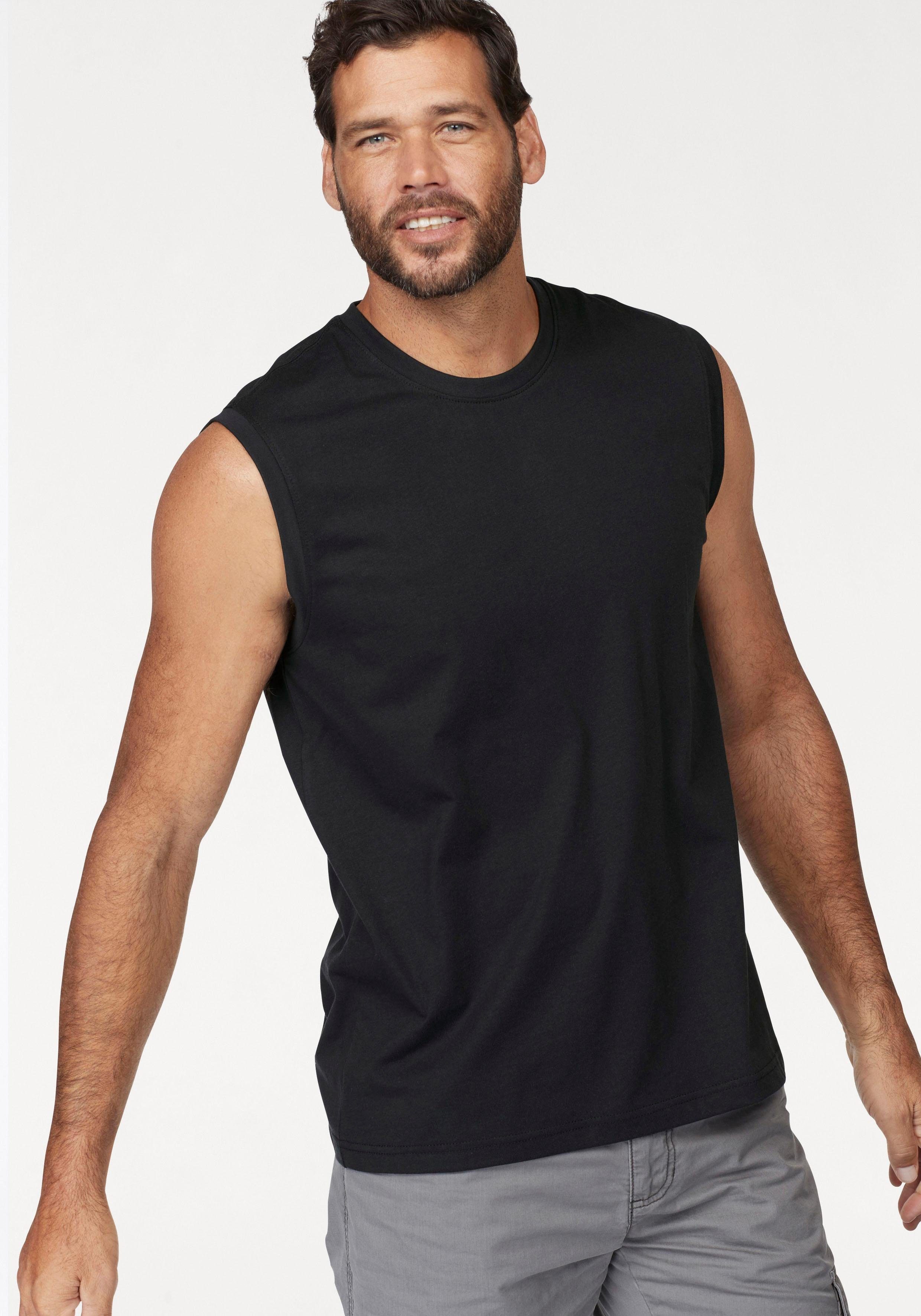 Man's World Muscleshirt (2er-Pack) ärmellos, bedruckt, Rundhalsausschnitt, aus 100% Baumwolle