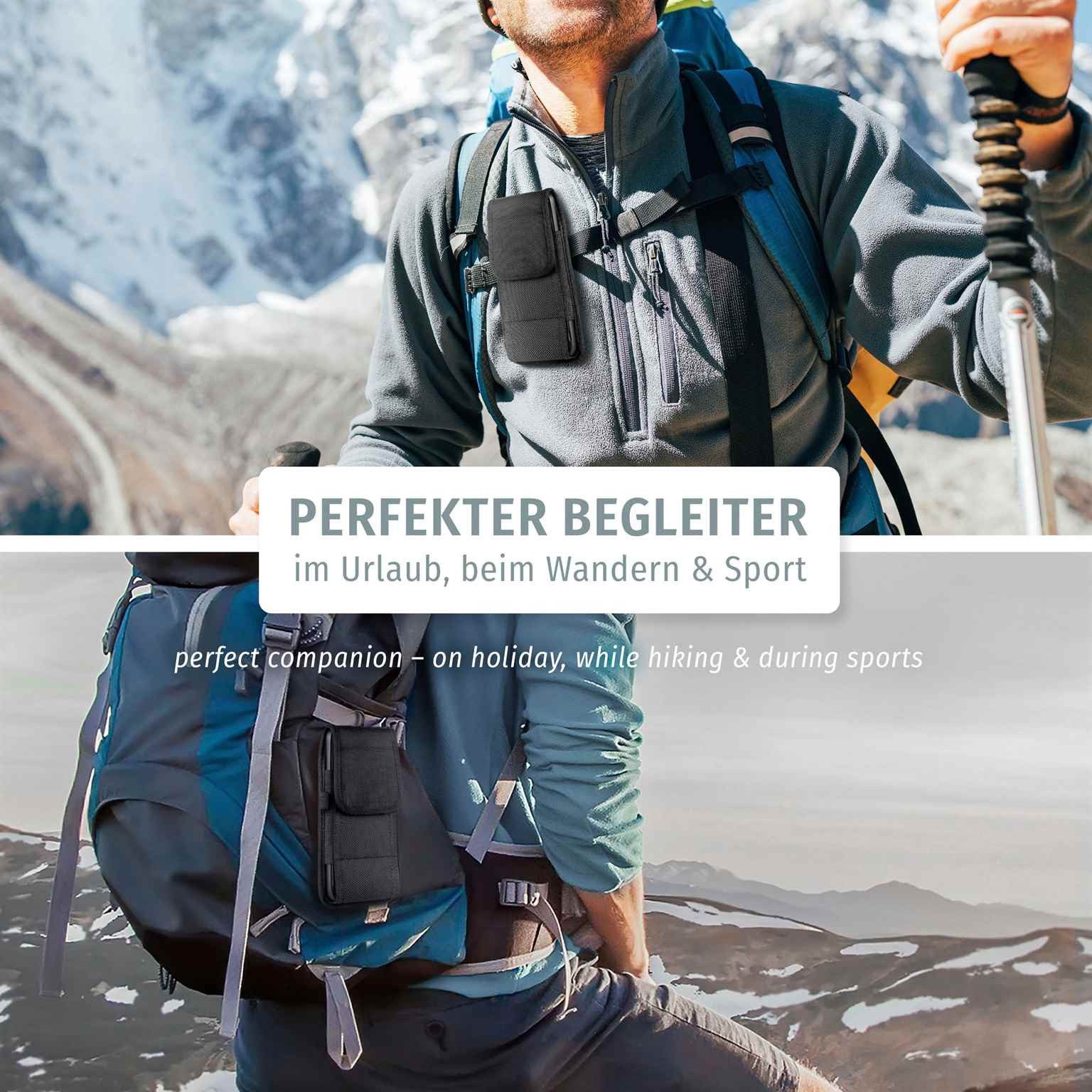 moex Handyhülle für Huawei nova 12i Handytasche Agility Case Schwarz 6,7 Zoll, Handy Gürteltasche Outdoor Hülle Gürtel Nylon Schutzhülle Karabiner